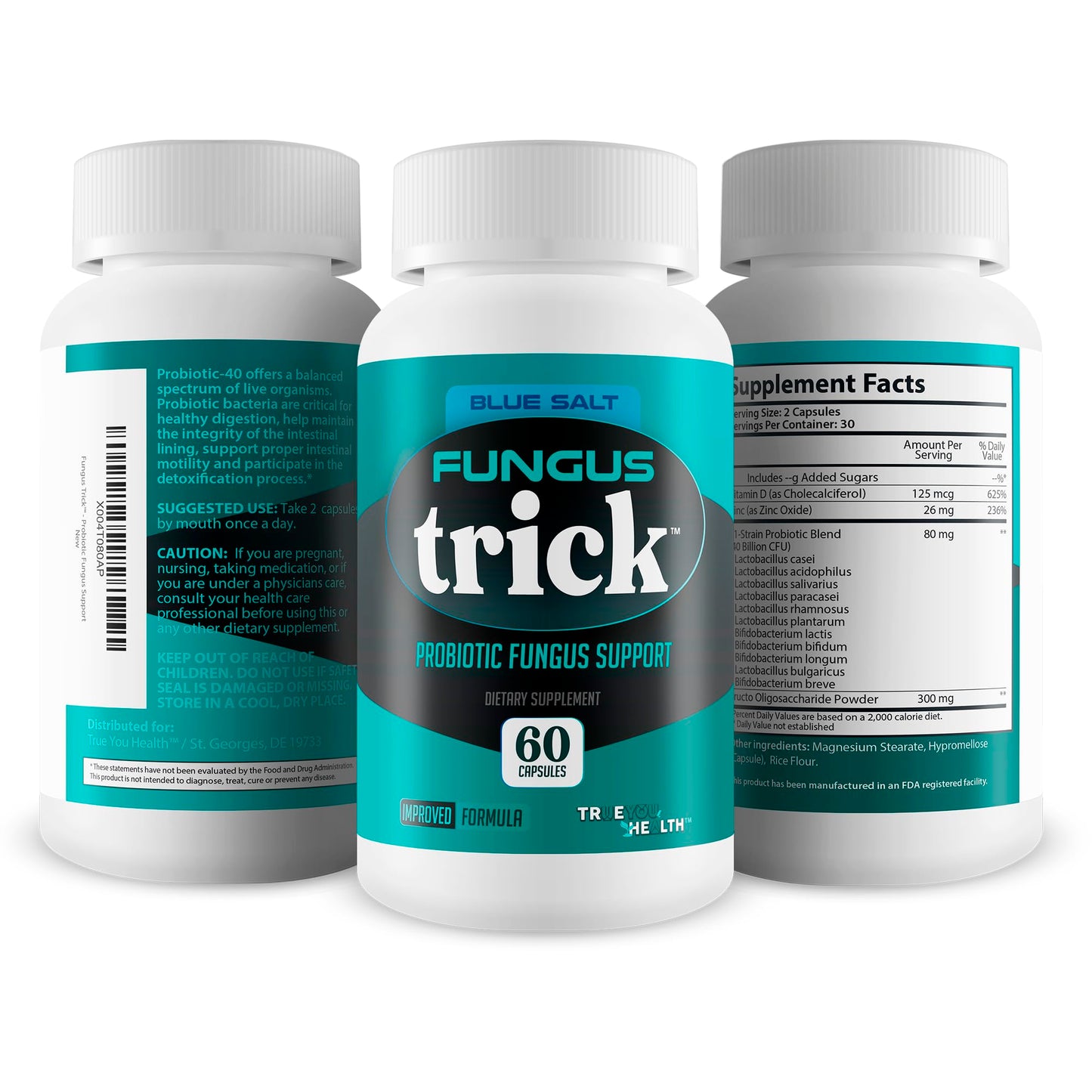 True You Health Fungus Trick Toenail Fungi Probiotic Capsule, 60 Count