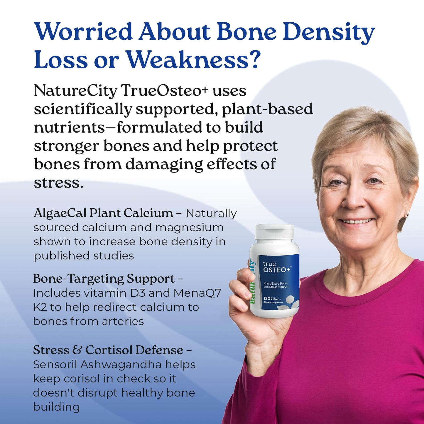 NatureCity True-Osteo Plus Bone Support with Ashwagandha Capsule 120 Count