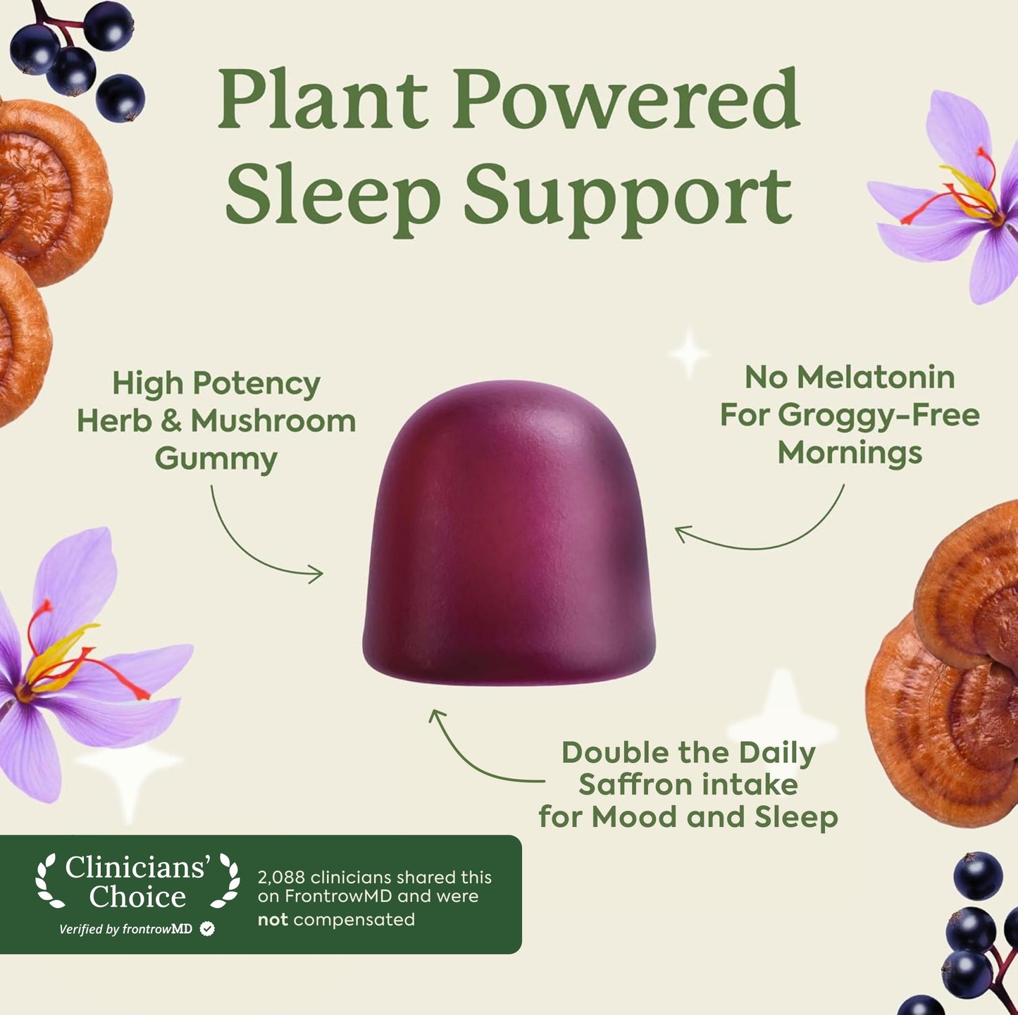 Plant People WonderSleep Mushroom Gummies Gummy, 60 Count