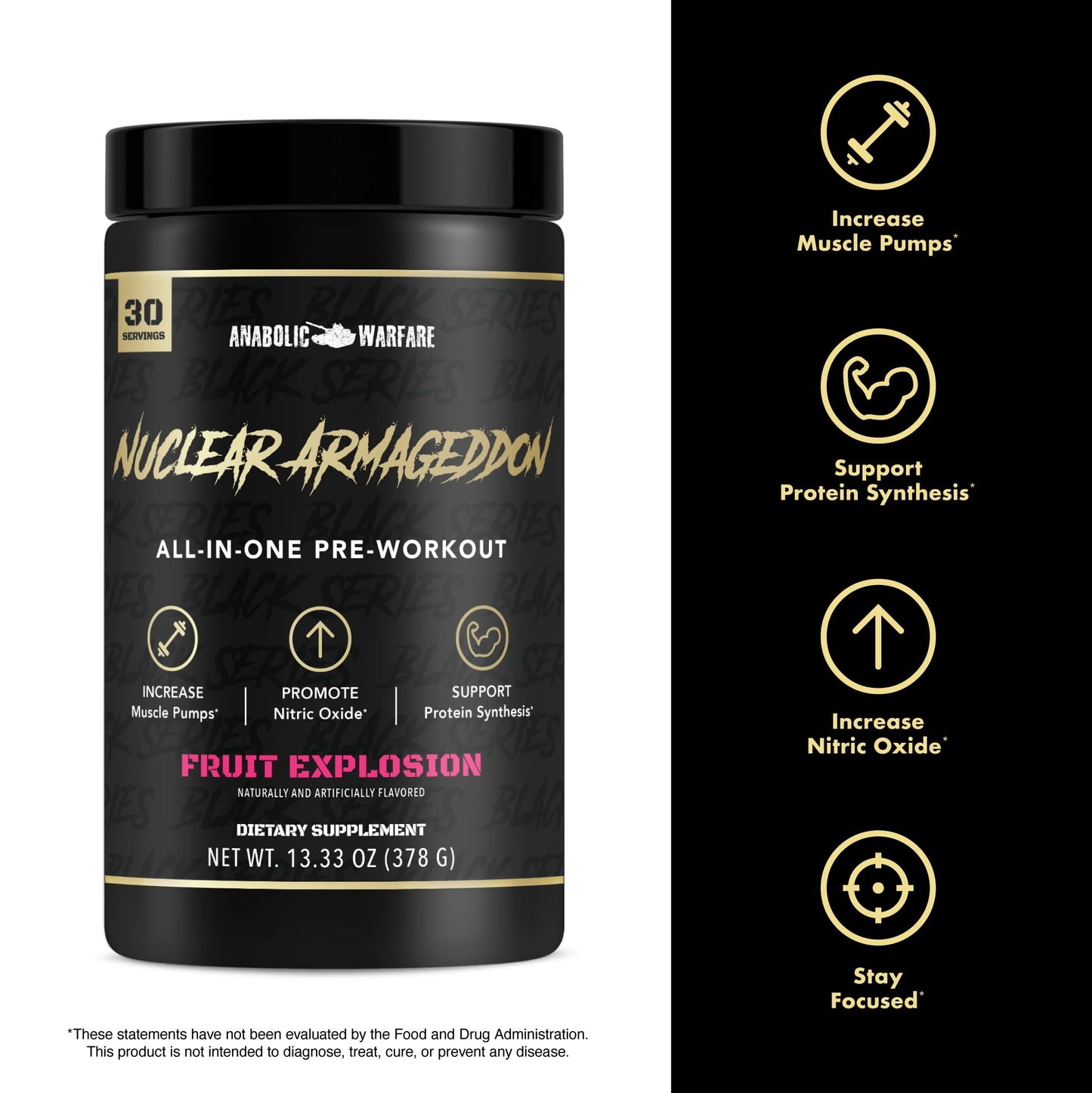 Anabolic Warfare Nuclear Armageddon Pre Workout Powder Ballistic Berry Lemonade, 14.81 Ounce