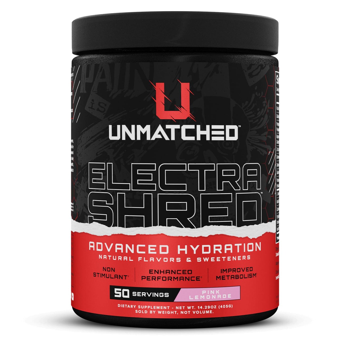 Unmatched Electrashred Advanced Hydration Formula Powder, 50 Servings (Pink Lemonade)