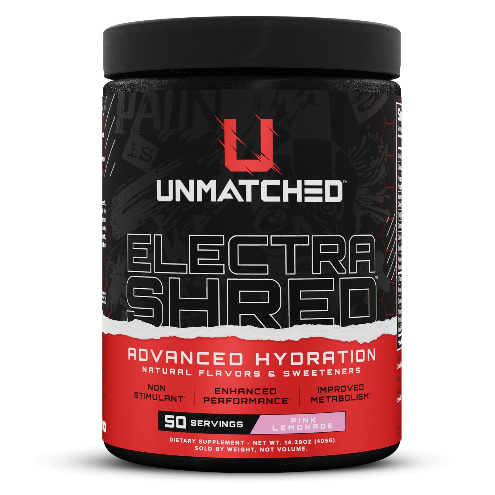Unmatched Electrashred Advanced Hydration Formula Powder, 50 Servings (Pink Lemonade)