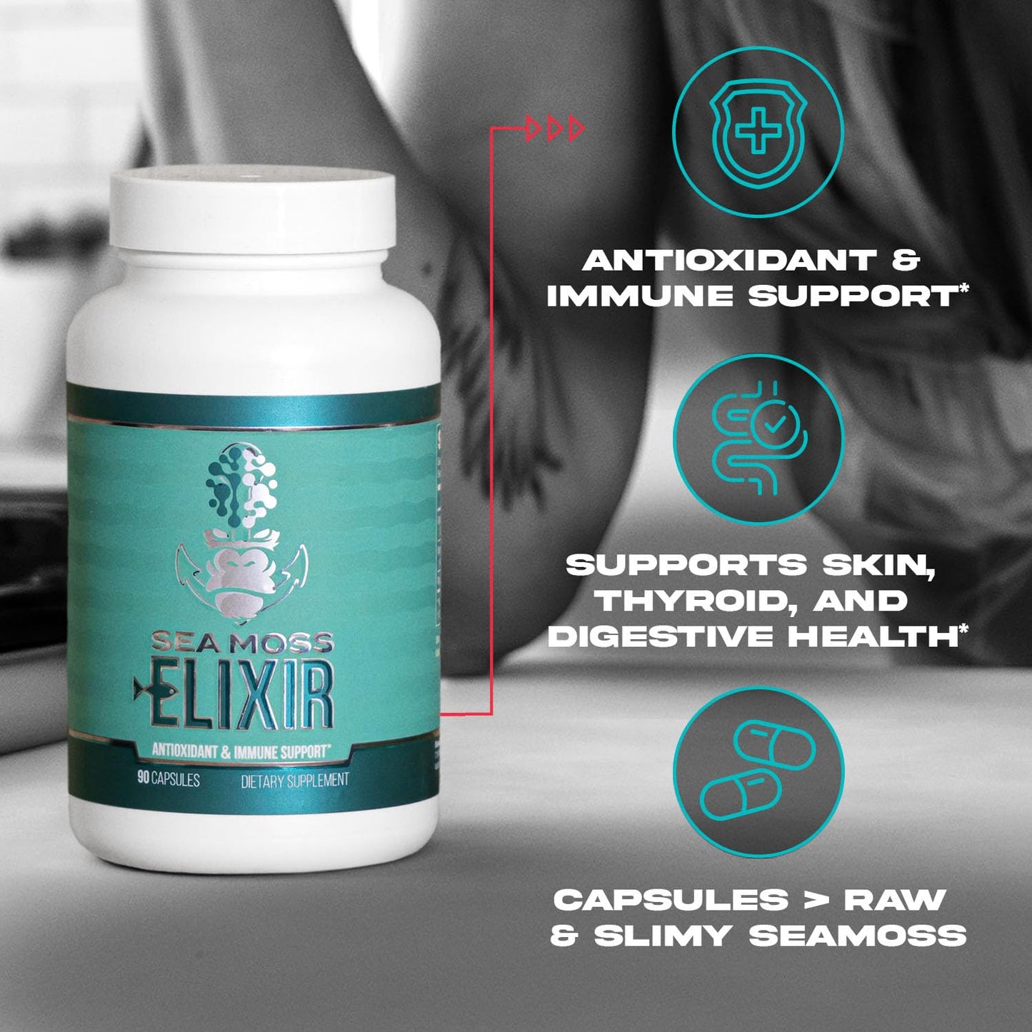 Gorilla Mind Sea Moss Elixir Capsules 920 Count