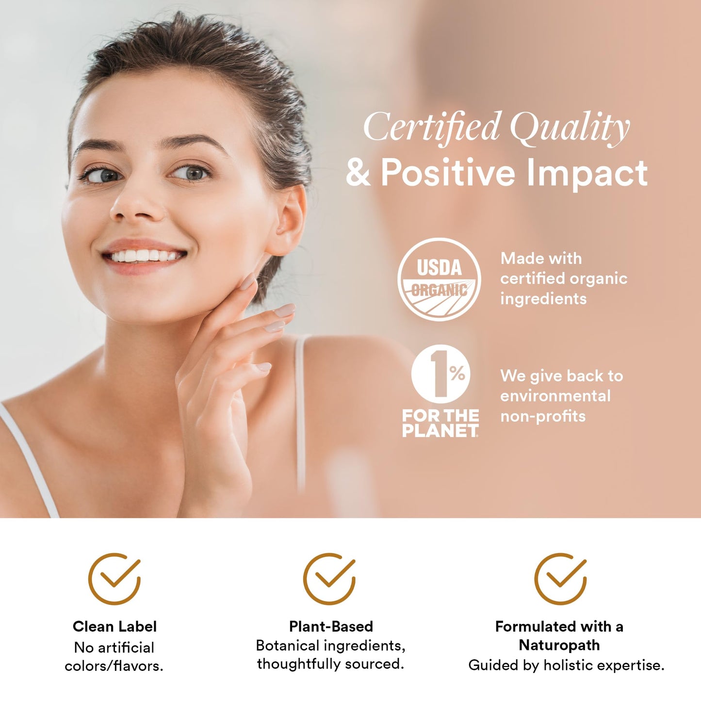Nature Generation USDA Organic Vegan Skin Cellular Health Supplement with Vitamin C, Trans-Resveratrol and Astaxanthin for Whole Body Skin Elasticity, Tone & Barrier Support, Capsules, 60 Count