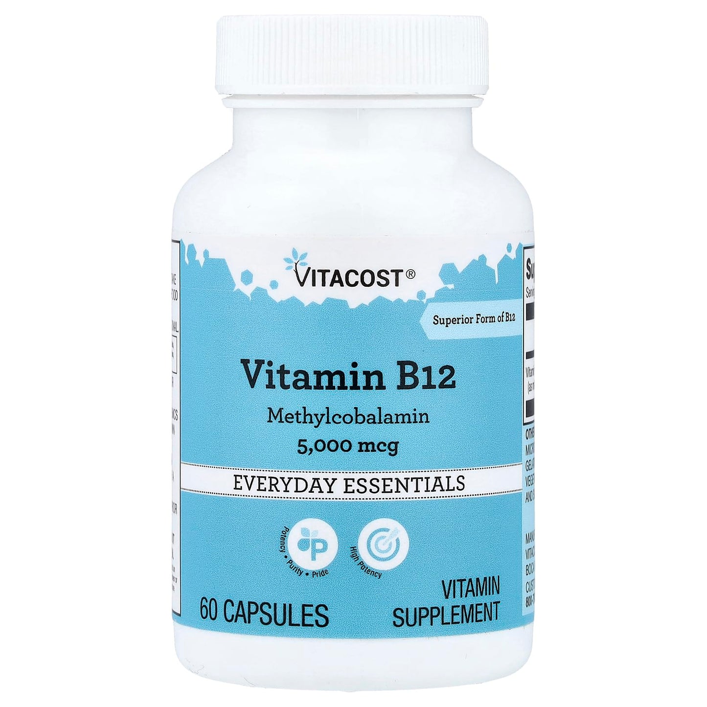 Vitacost Vitamin B12 5,000 mcg Capsule, 60 Count