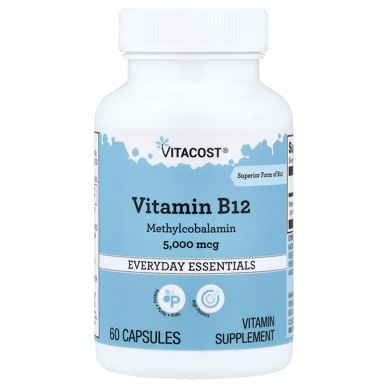 Vitacost Vitamin B12 5,000 mcg Capsule, 60 Count