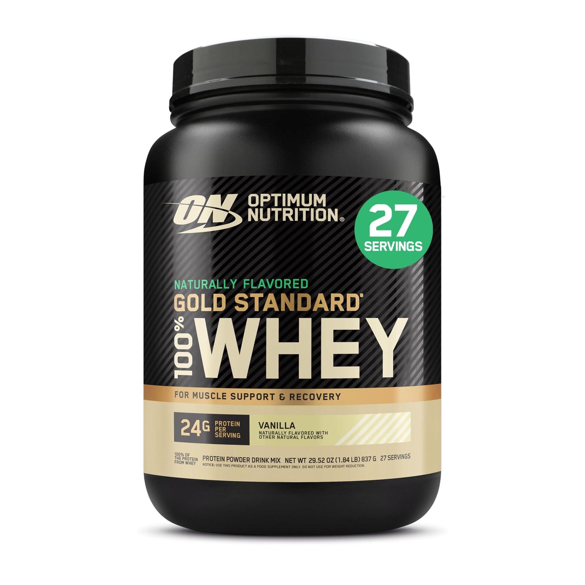 Optimum Nutrition Gold Standard 100% Whey Protein Powder Vanilla, 32 Servings