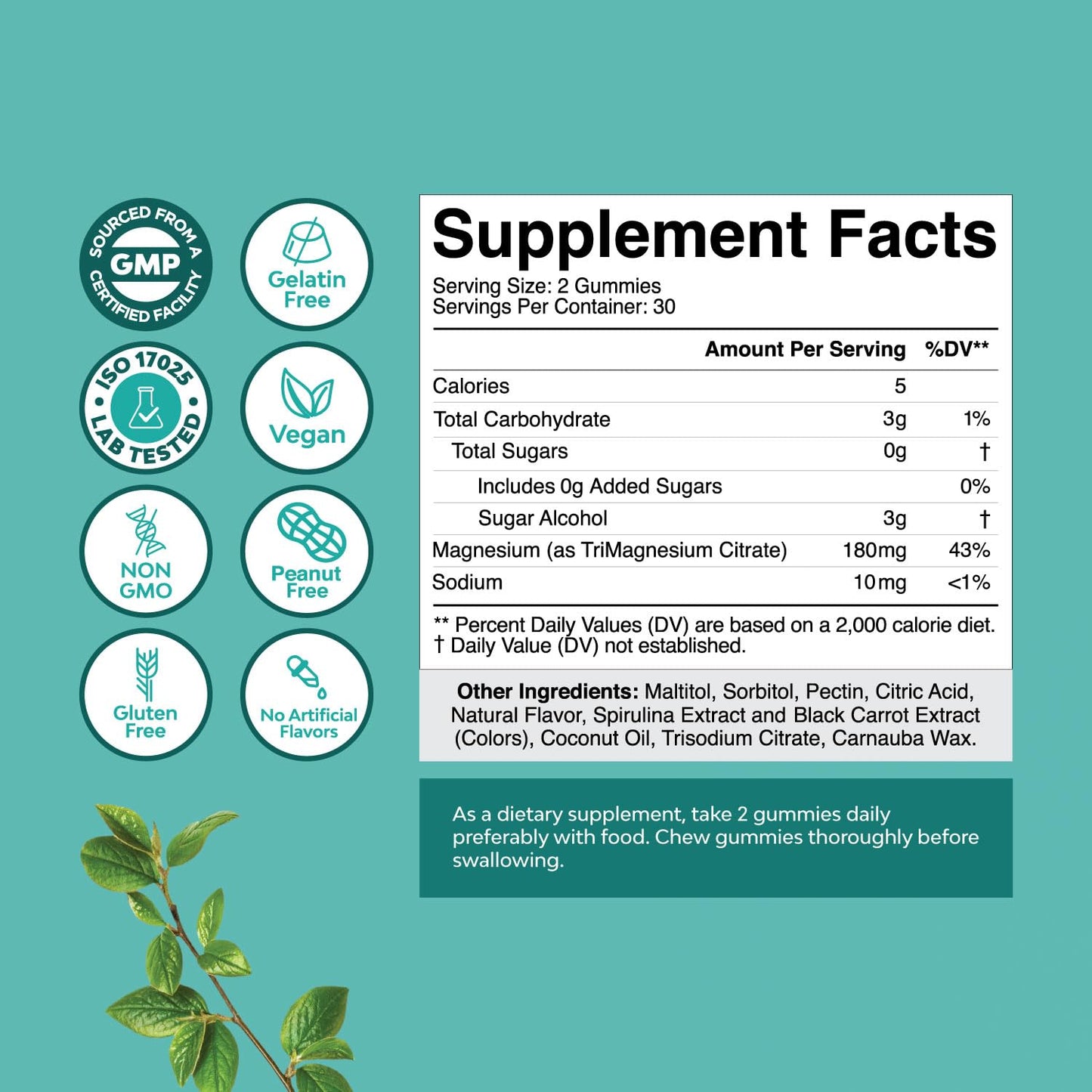 Natures Craft Calm Magnesium Gummies, 60 Count