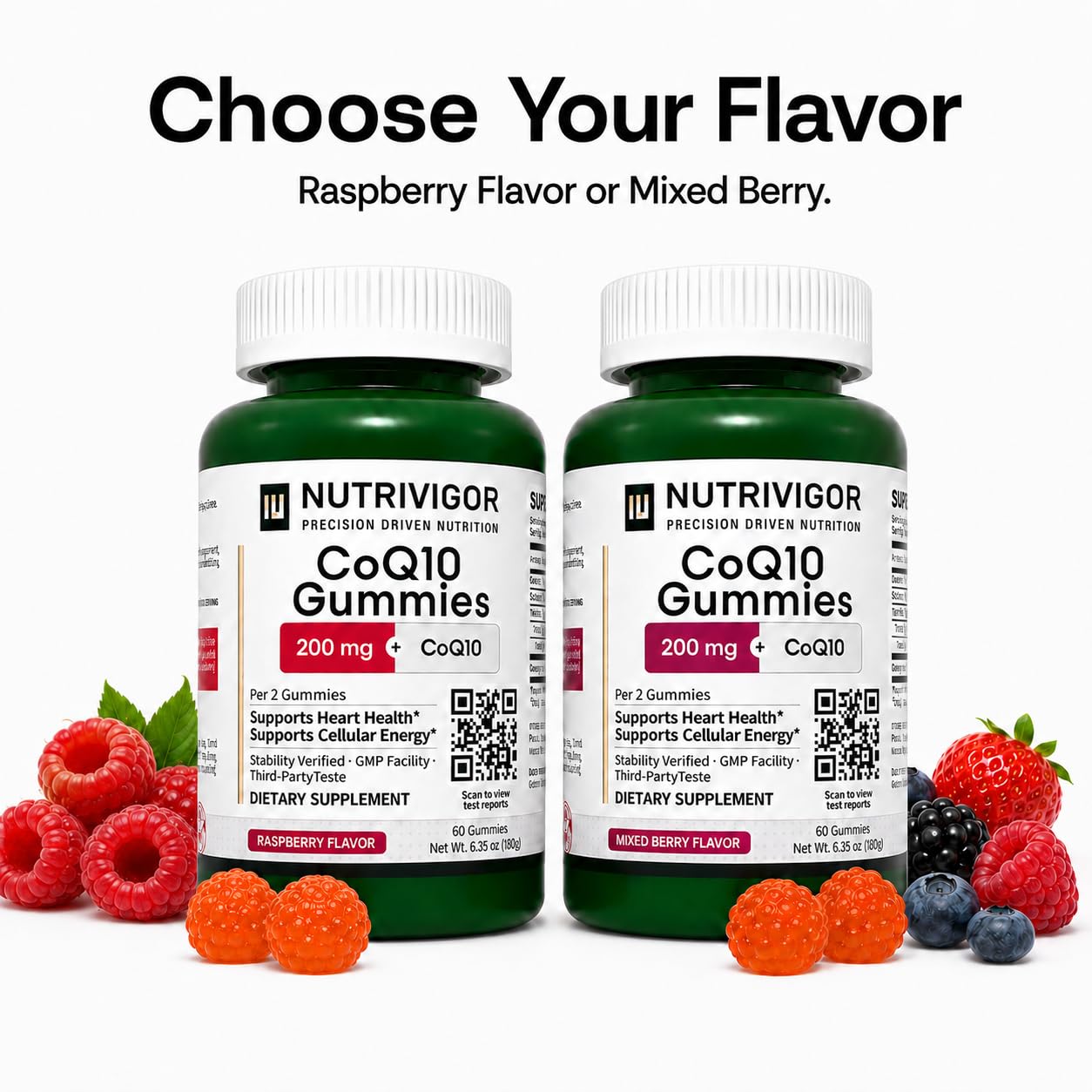 NutriVigor CoQ10 Gummies 200mg, 60 Count