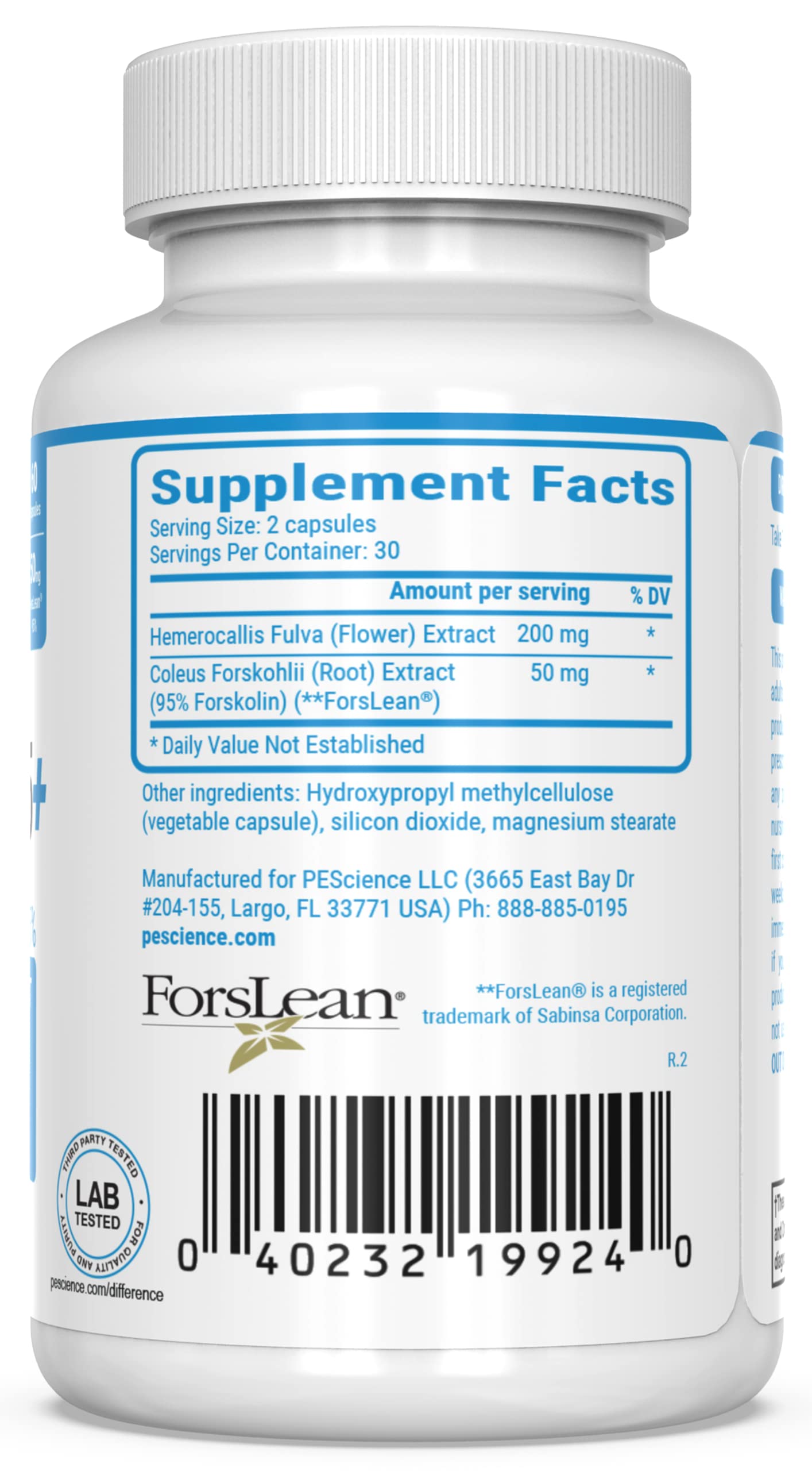 PEScience Forskolin-95+ 50mg Capsules, 60 Count