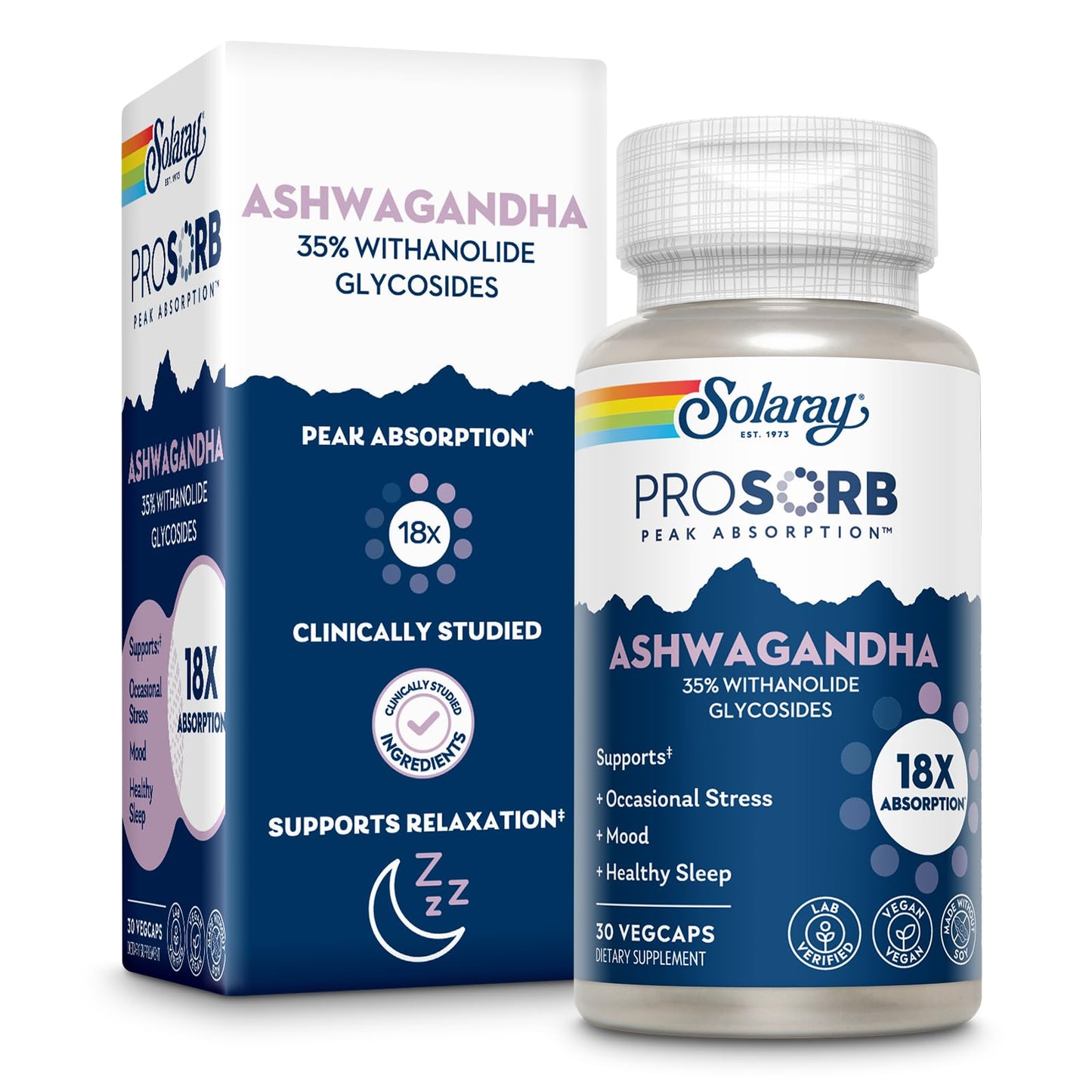 SOLARAY Ashwagandha Capsules 30 VegCaps