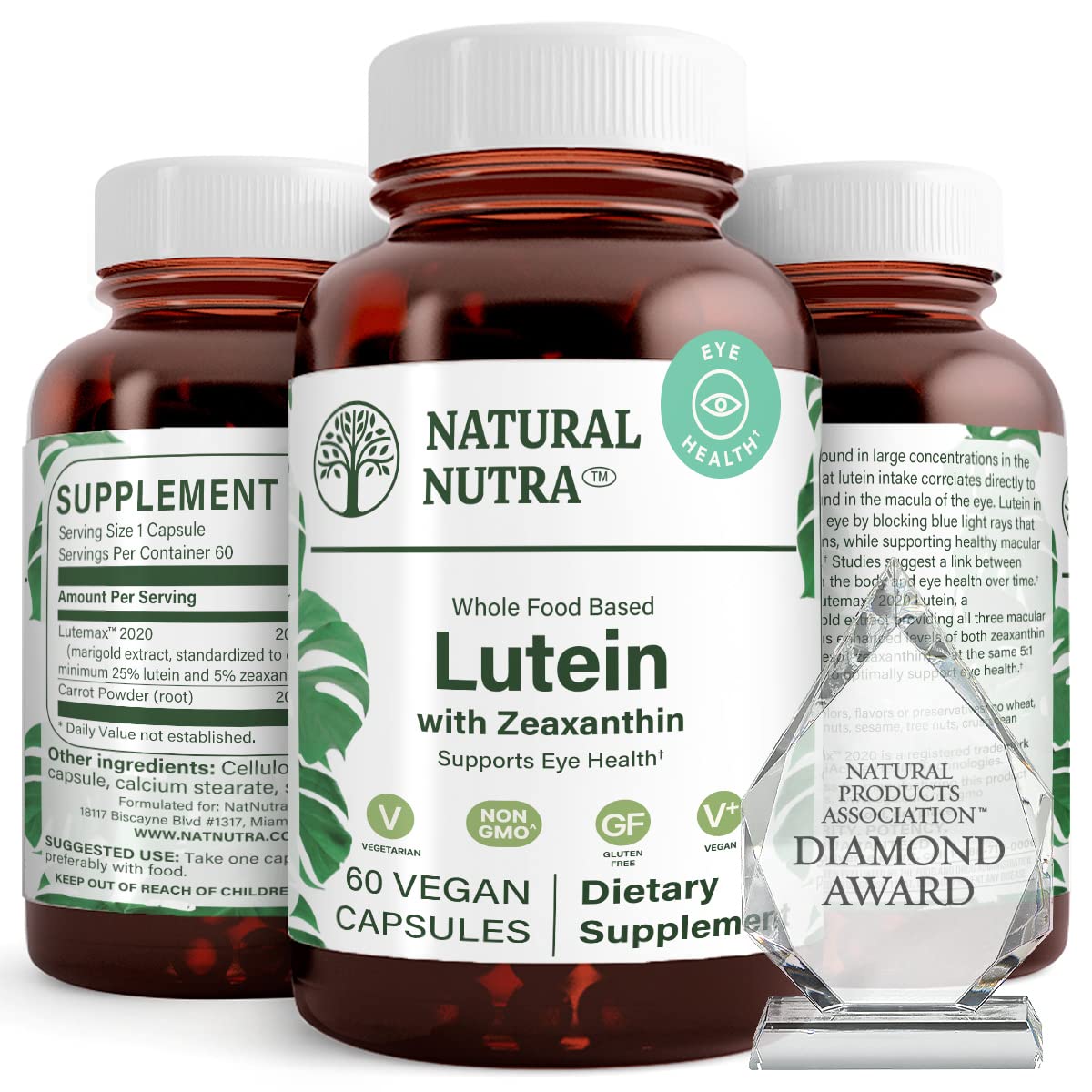 Natural Nutra Lutein and Zeaxanthin Supplement Capsule 60 Count