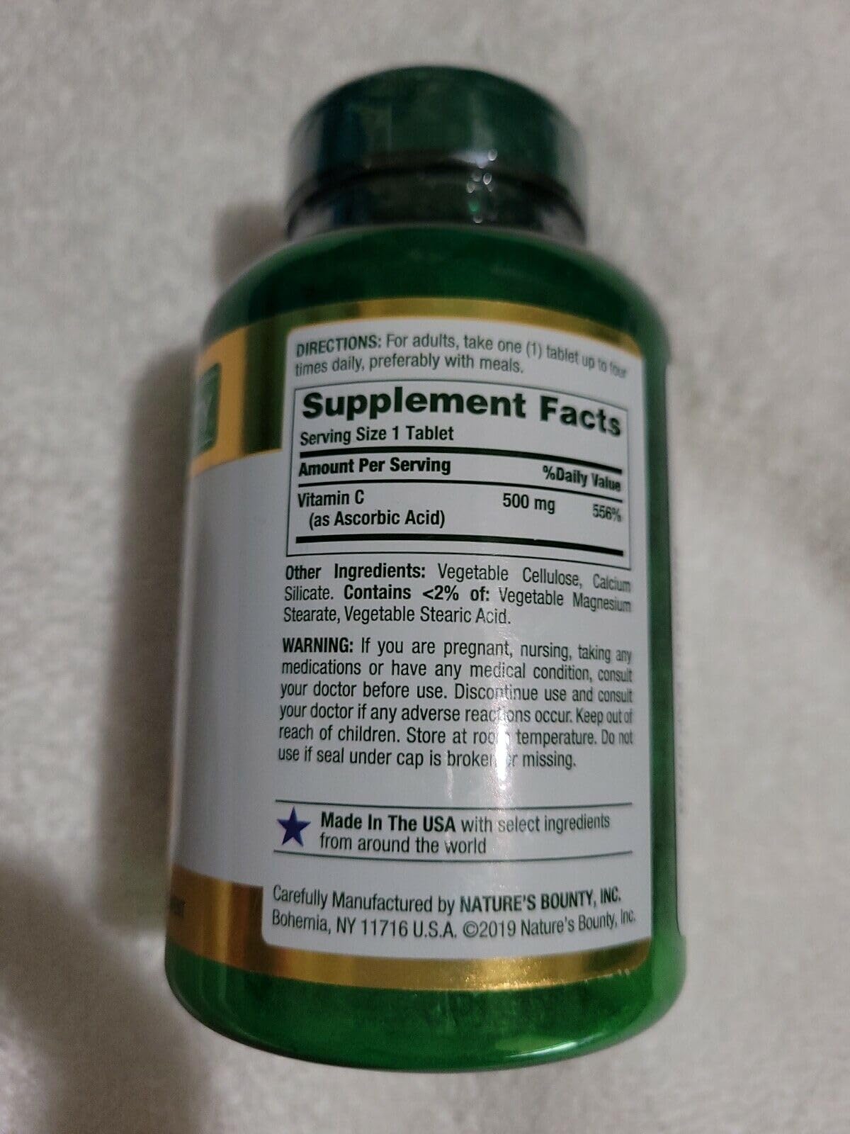Nature's Bounty Pure Vitamin C 500 mg Tablets, 2250 Count