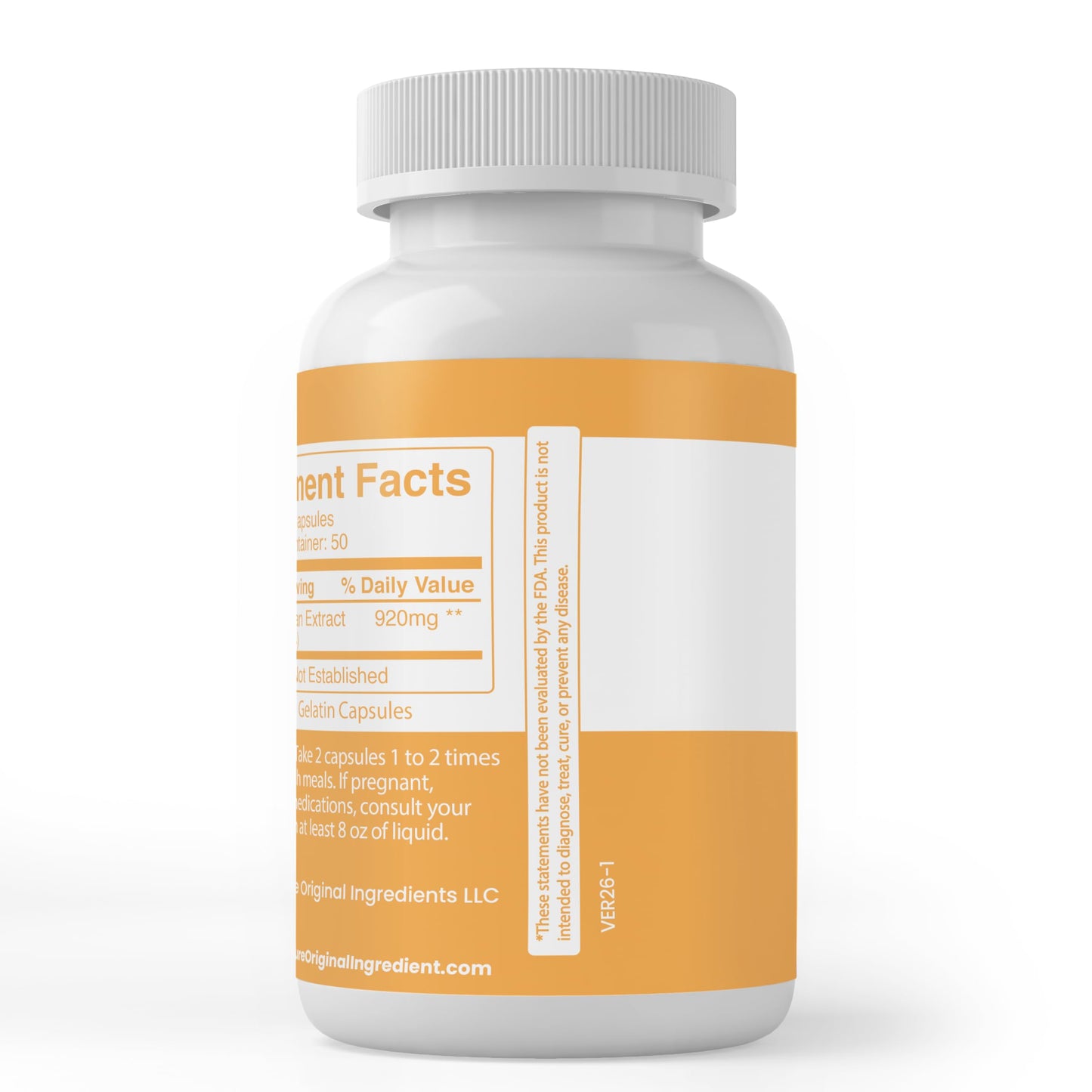 PURE ORIGINAL INGREDIENTS White Kidney Bean Capsules 100 Capsules