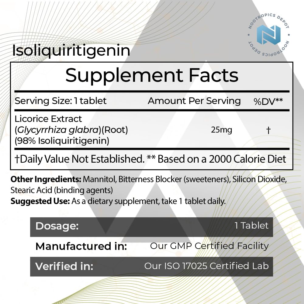 Nootropics Depot Isoliquiritigenin Controlled Dissolve 60 Tablets