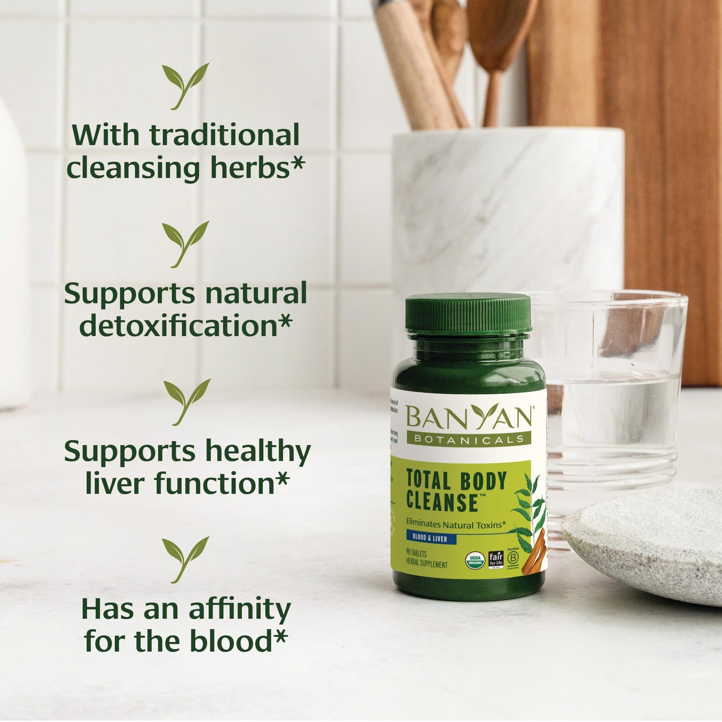Banyan Botanicals Organic Total Body Cleanse Tablets 90 Count