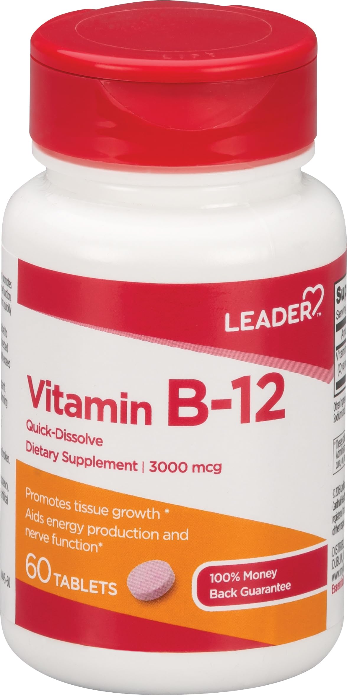 Leader Vitamin B-12 3000MCG Quick Dissolve Tablets 60 Tablets