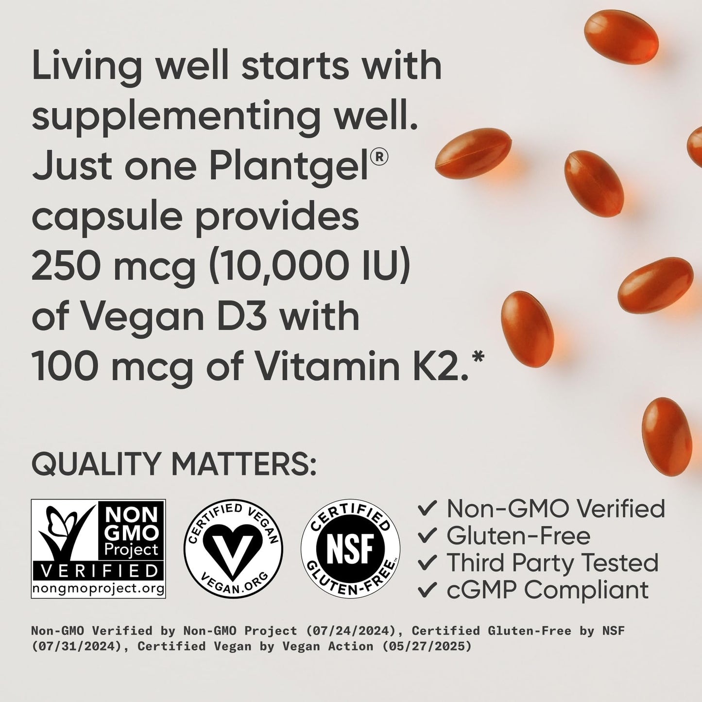 Sports Research Vitamin D3 + K2 Softgels 60 Count