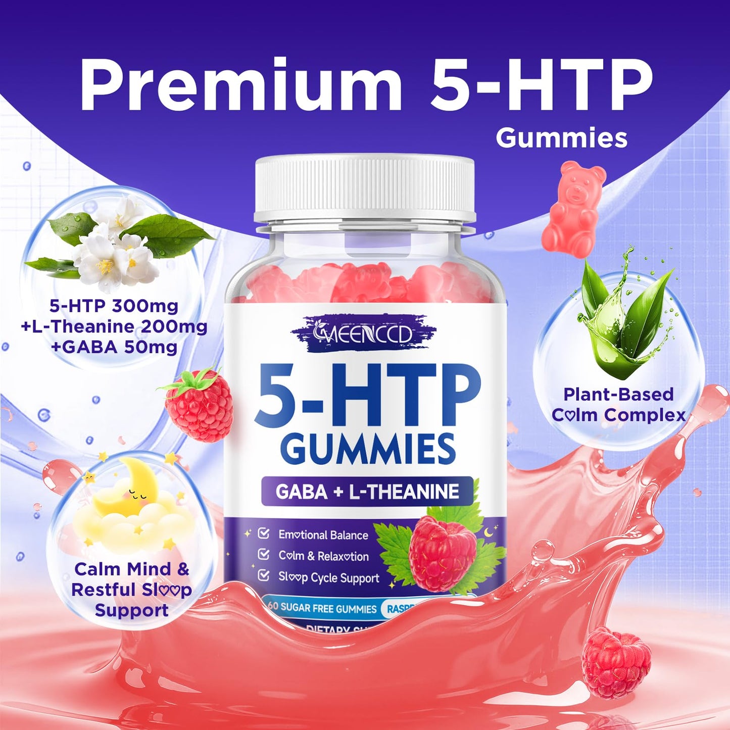 MEENCCD 5-HTP Gummies 120 Count