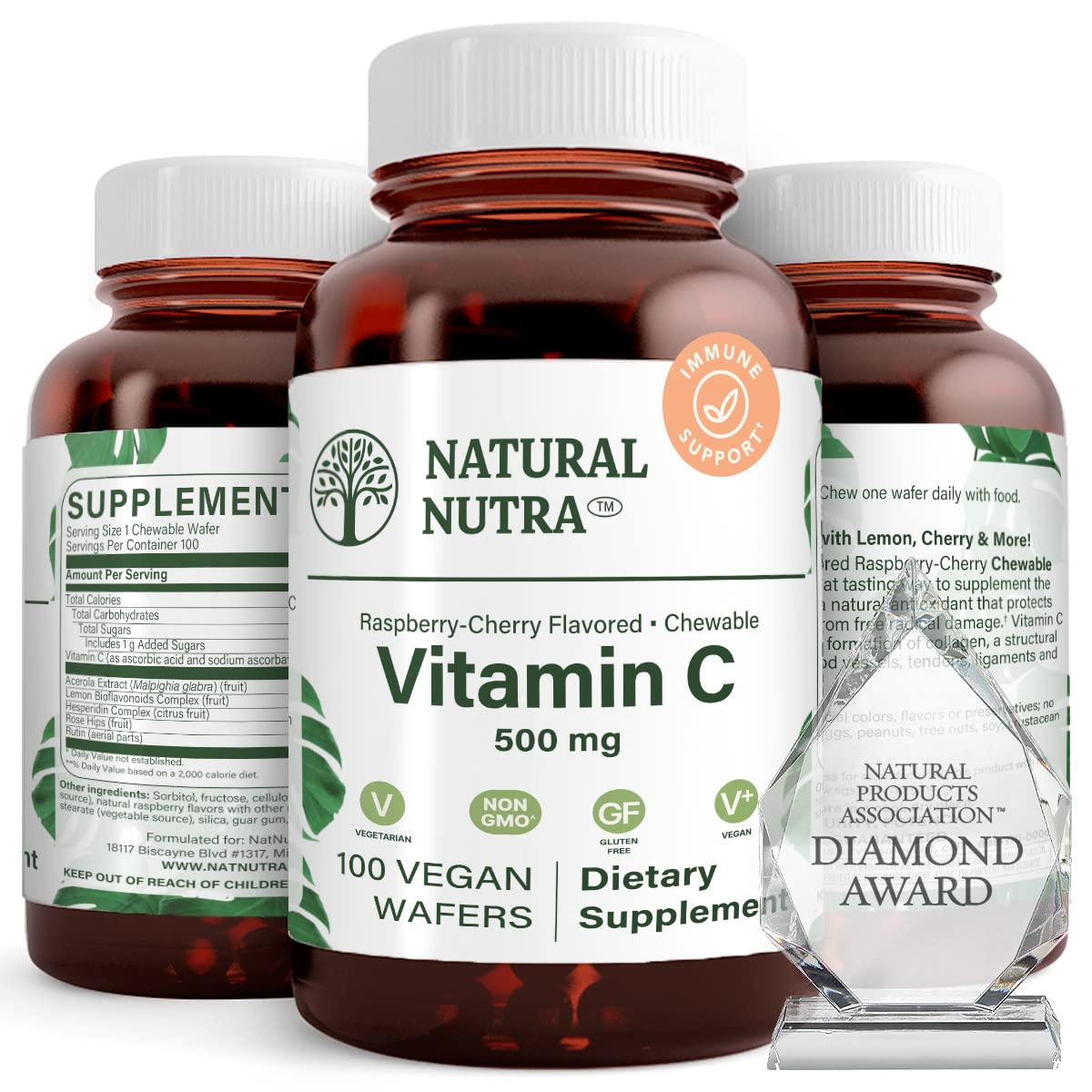 Natural Nutra Vitamin C Supplement 500 mg Powder 100 Count