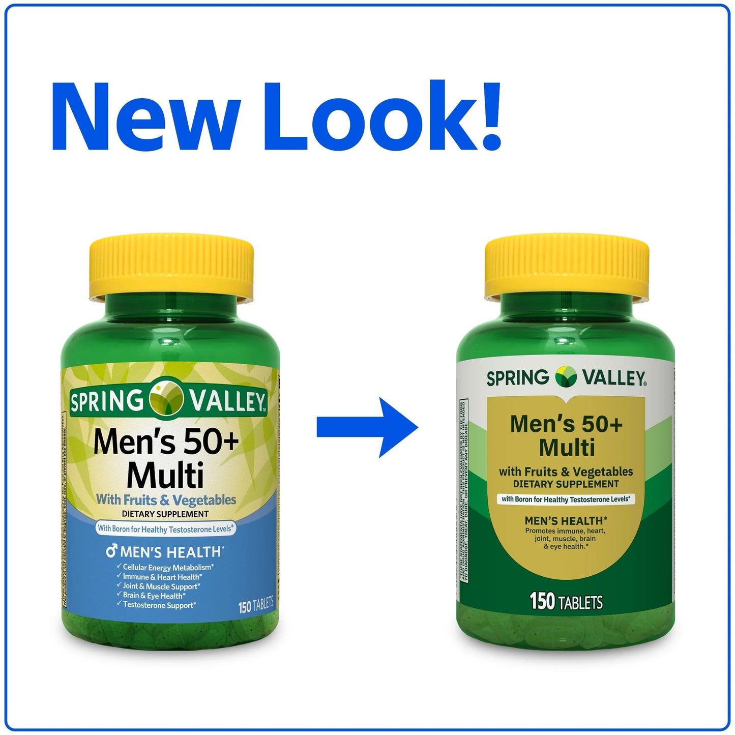 SUREFECT Spring Valley Men's 50+ Multivitamin Tablets, 150