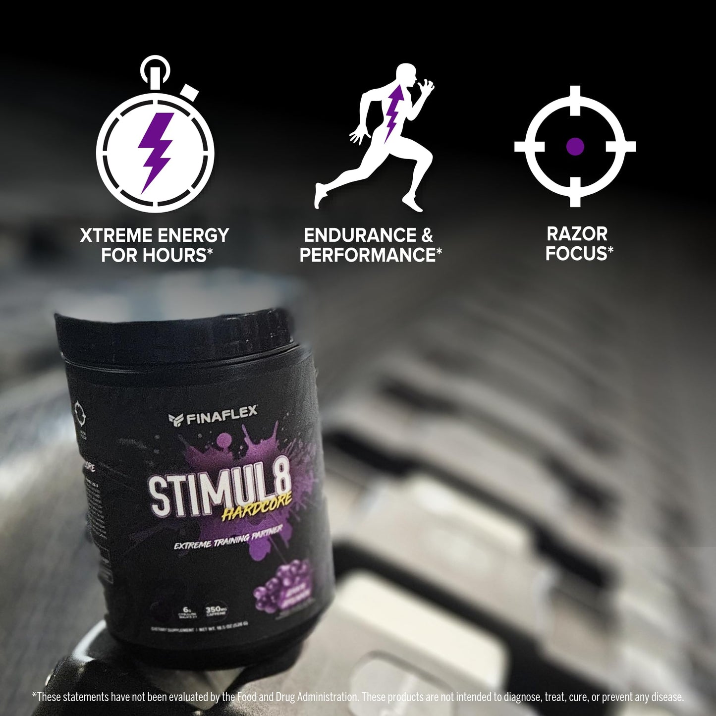 FINAFLEX STIMUL8 Hardcore, Flippin Fruit Bomb - Extreme Energy, Strength & Endurance - With Caffeine & L-Citrulline - 18.5 oz Powder