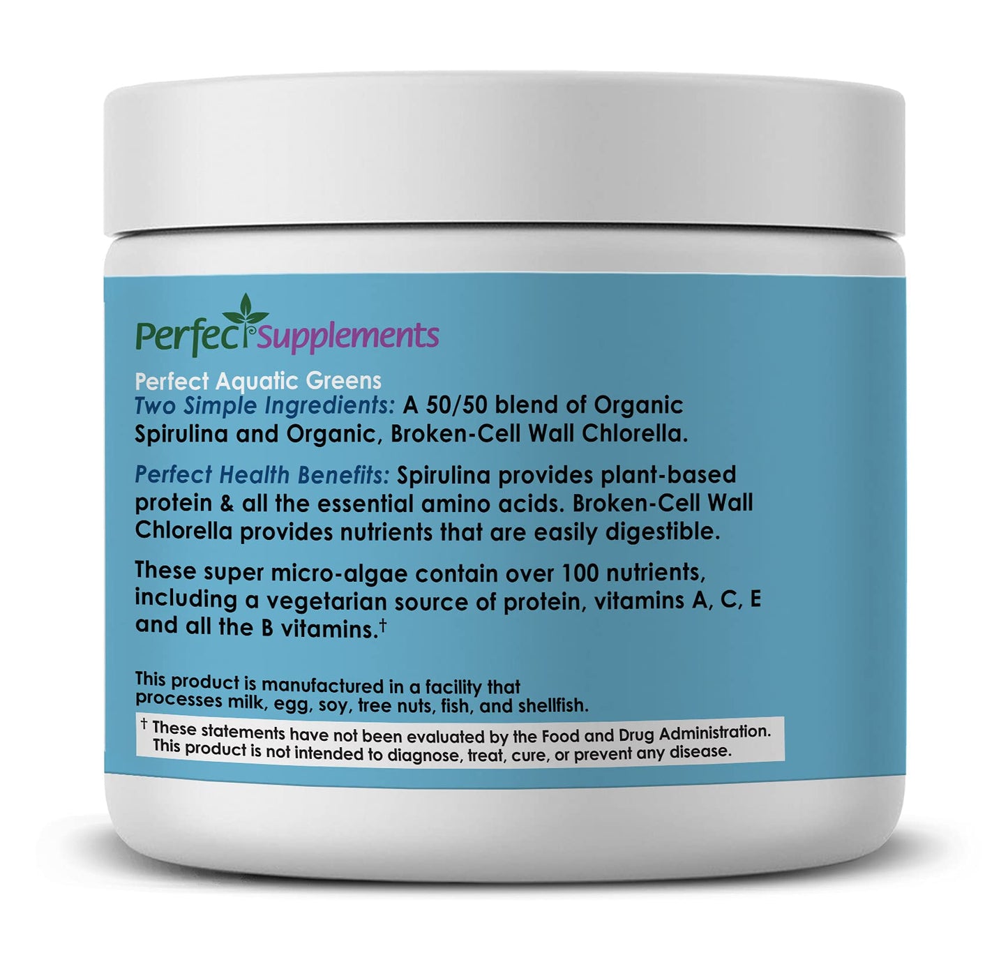 Perfect Supplements Aquatic Greens Powder 4.76 Ounce