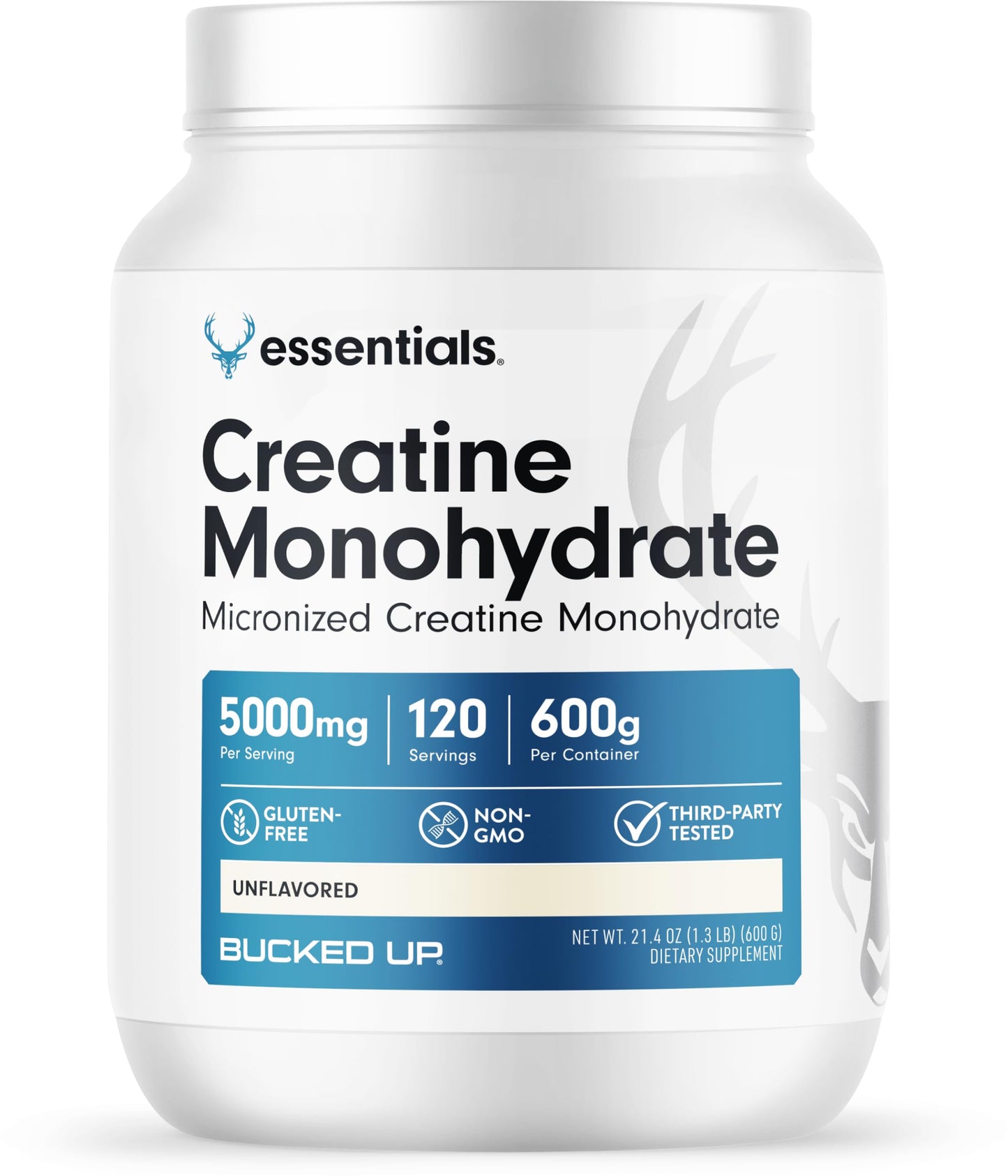 Bucked Up Pure Micronized Creatine Monohydrate Powder, 600 g