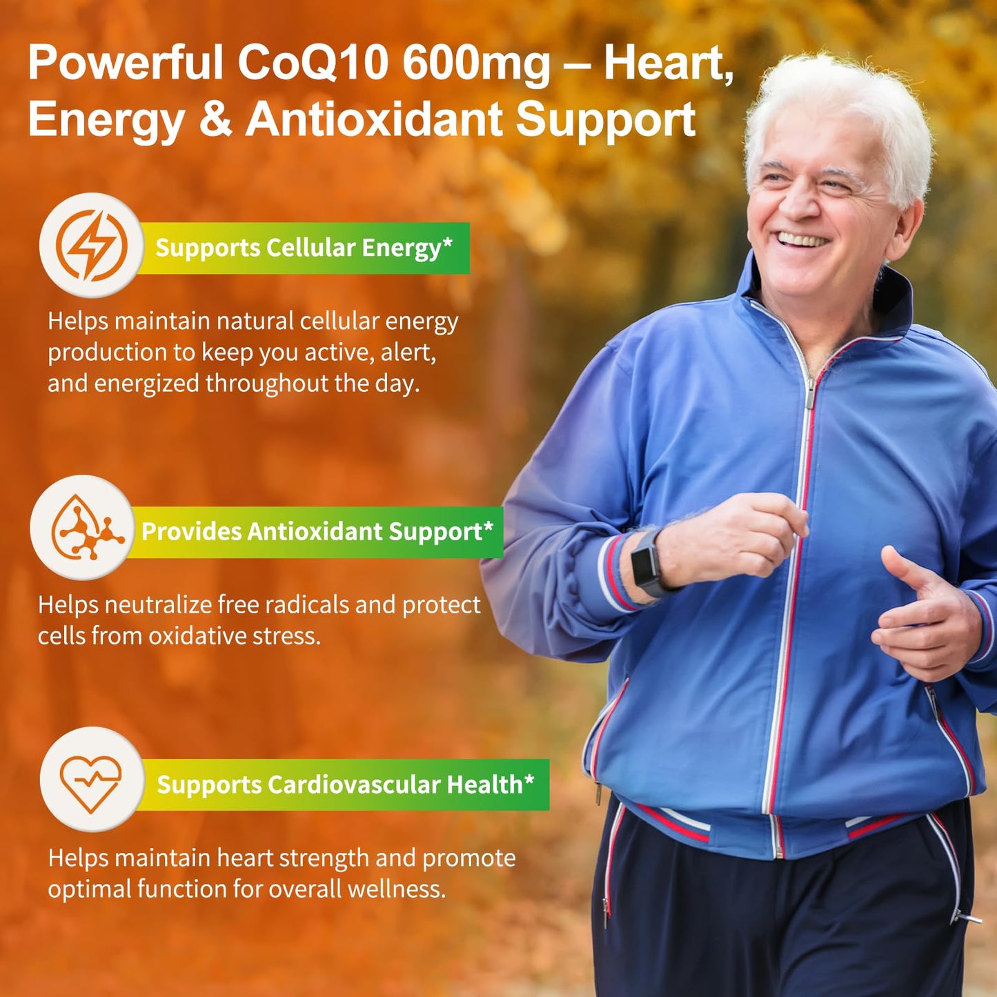 Vitarevive CoQ10 600mg Ubiquinol CoQ10 Supplement with PQQ & Vitamin E, High Absorption Vegan CoQ10 Nutritional Supplement for Heart & Cellular Energy Support, 120 Softgels