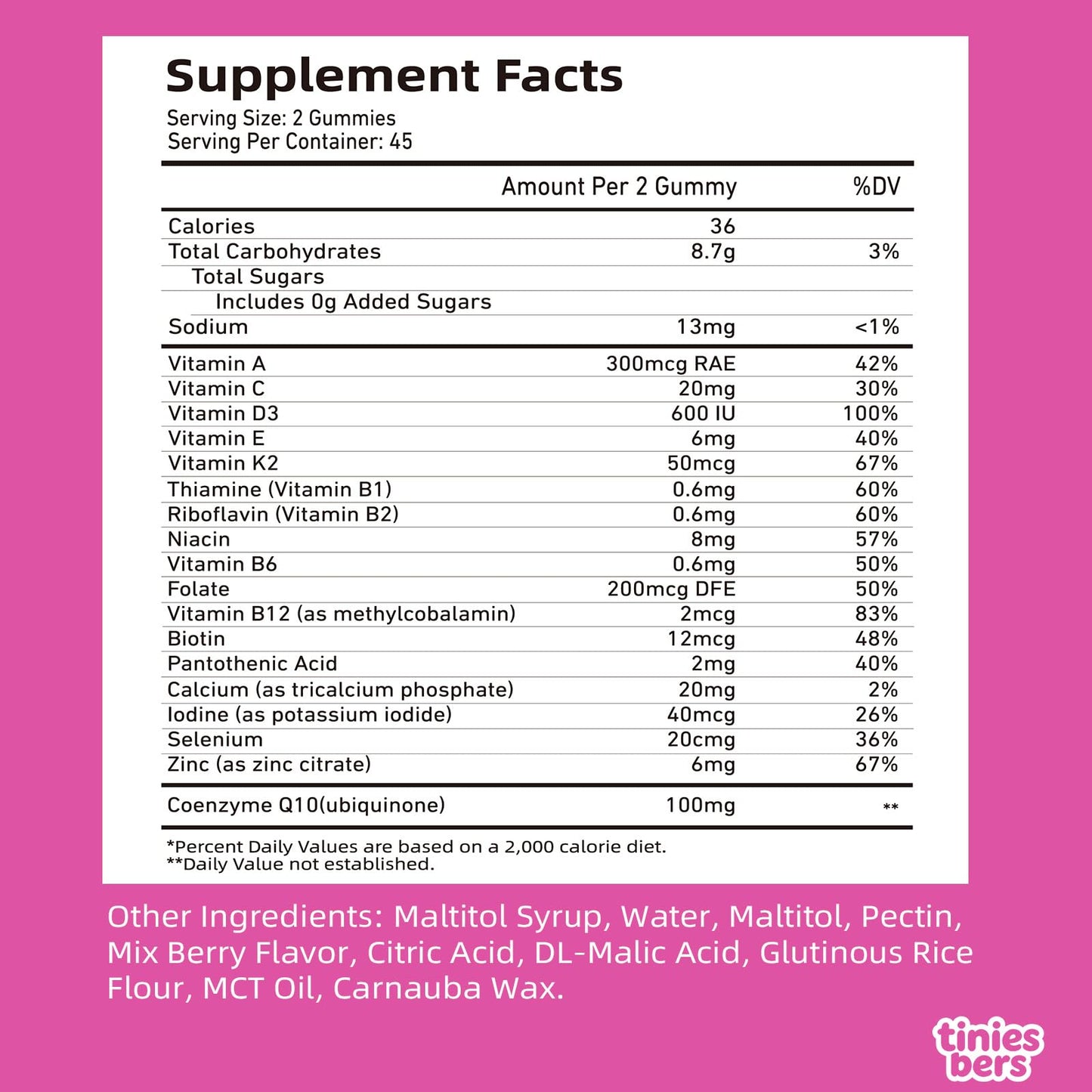 Tinies bers CoQ10 Gummies for Kids, 90 Count