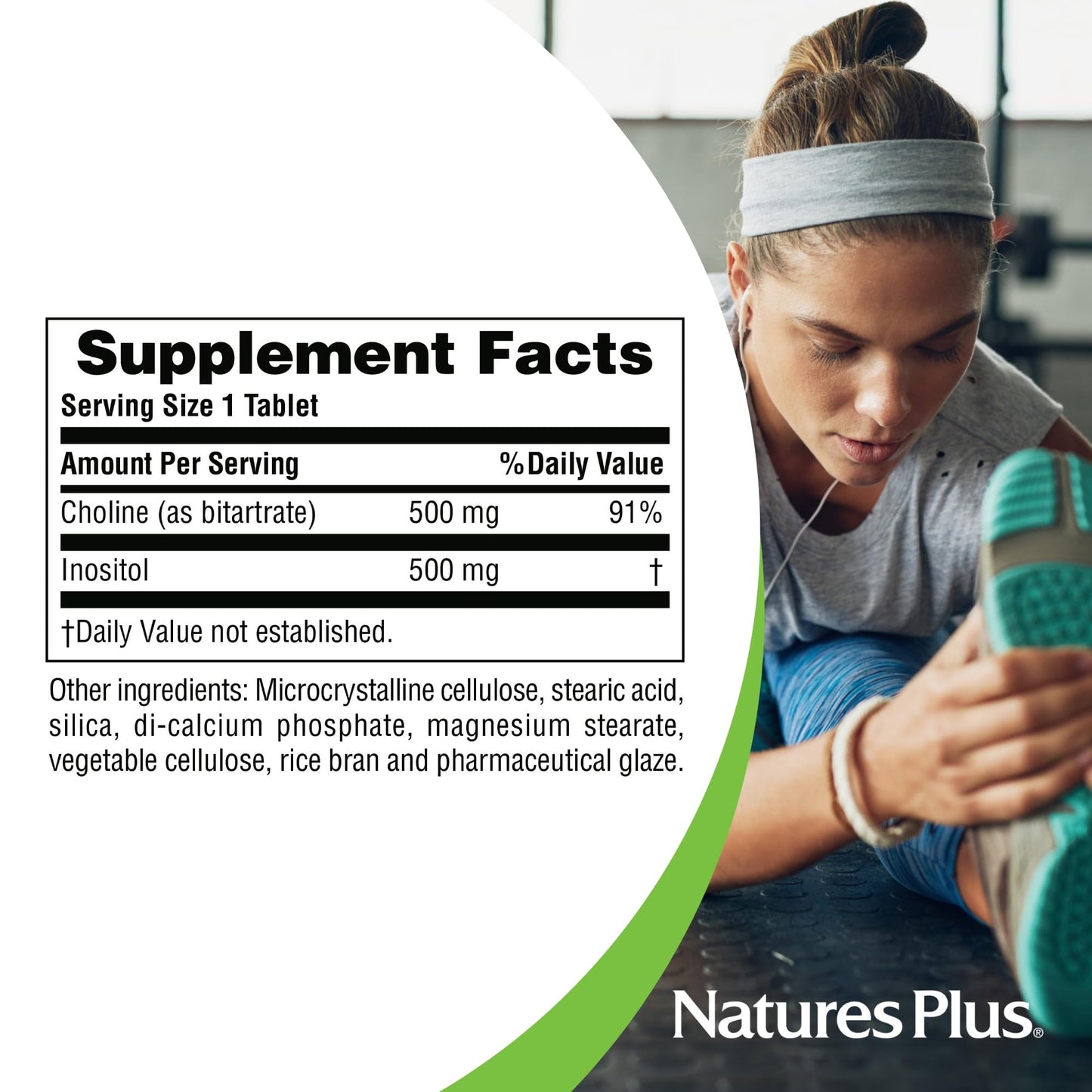 NaturesPlus Choline & Inositol 500 mg Tablet, 60 Count