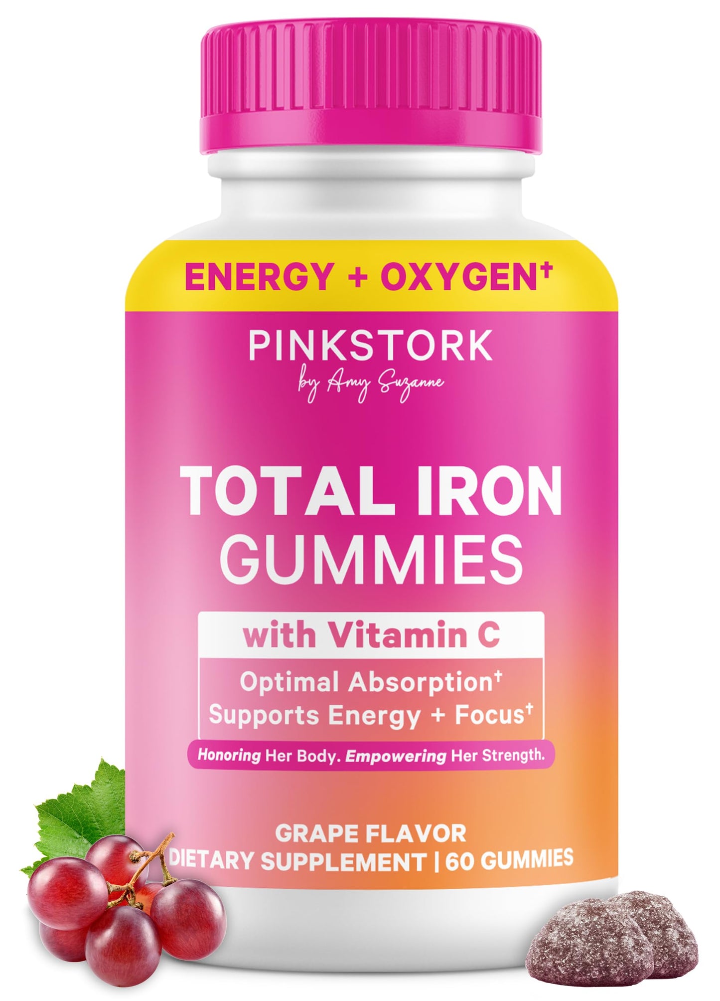 Pink Stork Prenatal Iron Supplement Gummy, 20 mg, 60 Count