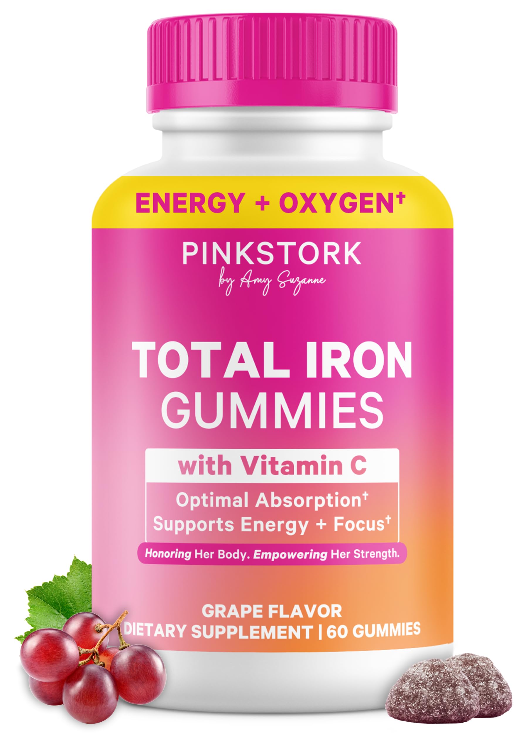 Pink Stork Prenatal Iron Supplement Gummy, 20 mg, 60 Count