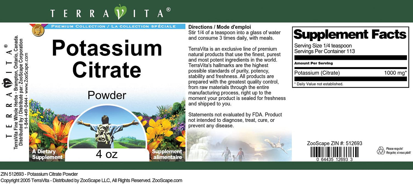 Terravita Potassium Citrate Powder 12 oz