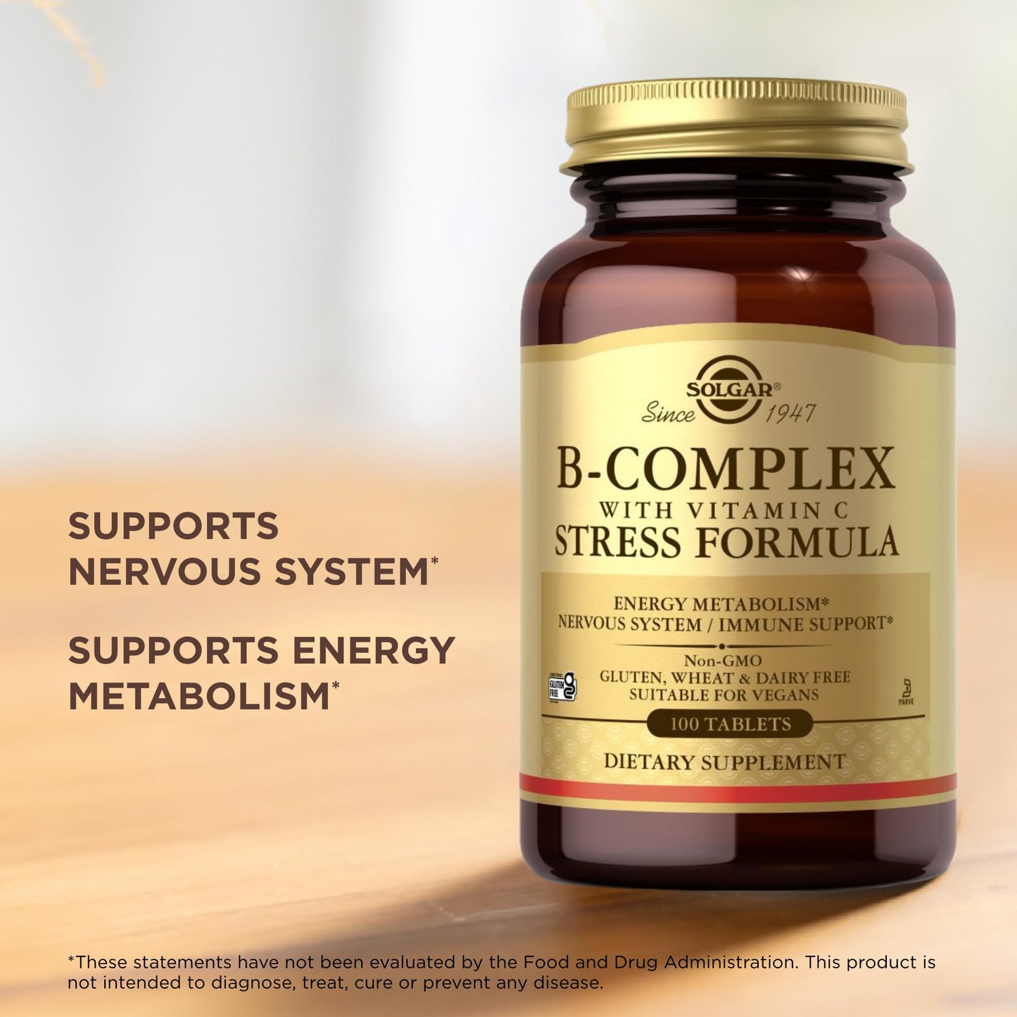 Solgar B-Complex with Vitamin C Stress Formula 200 Tablets