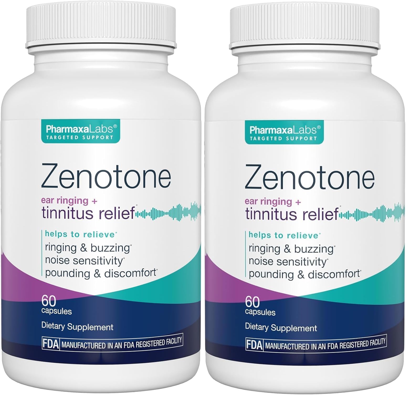 Zenotone Tinnitus Relief Supplement - Auditory & Ear Health Support - Promotes Clear Sound - Aids in Reducing Ringing - Juniper & Hawthorn, Garlic, Hibiscus, Vitamin C & B, 120 Capsules