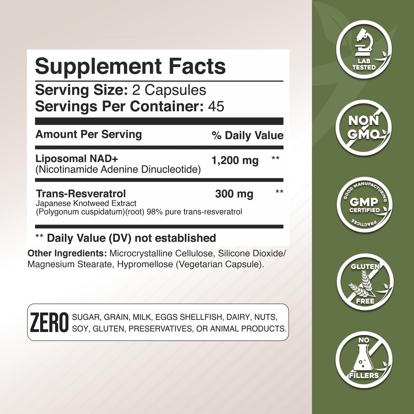 GADE NUTRITION BOOST YOUR HEALTH NAD Supplement with Resveratrol Nicotinamide Plus, 90 Capsules
