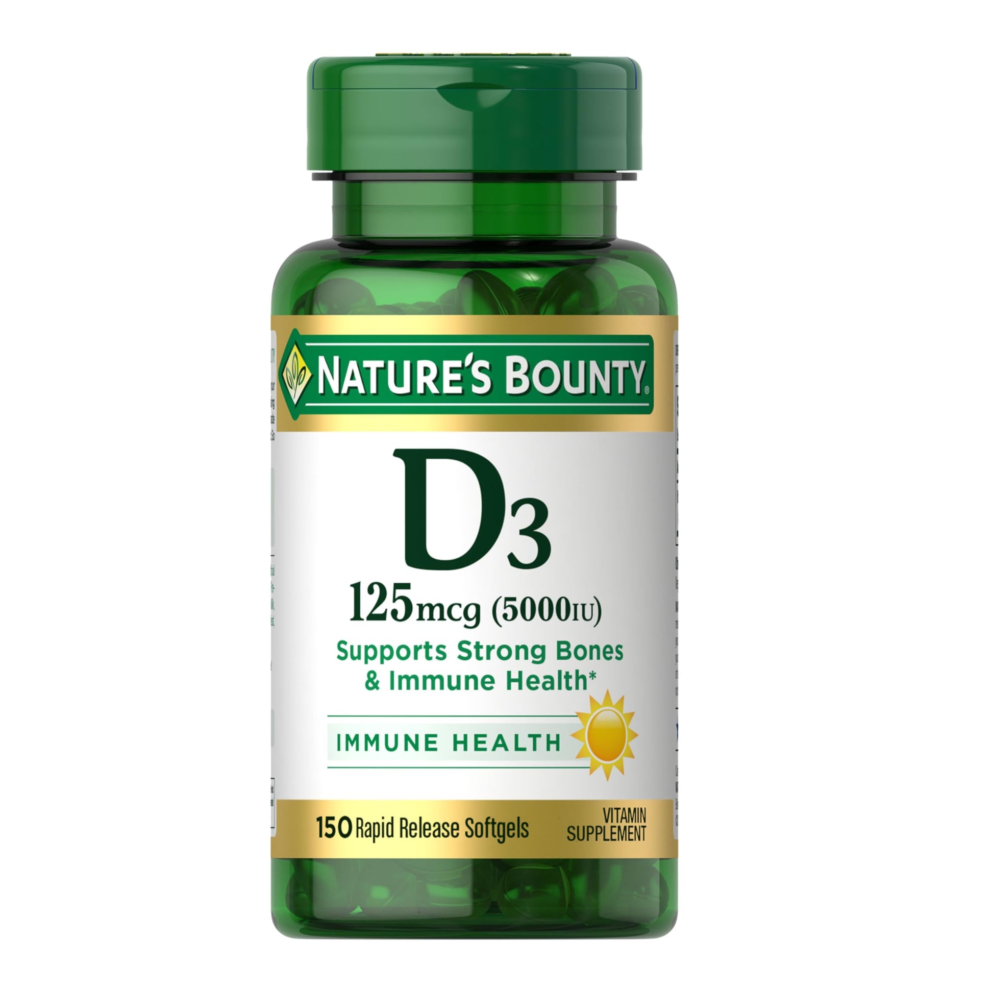 Nature's Bounty Vitamin D3 5000 IU Softgel 150 Count
