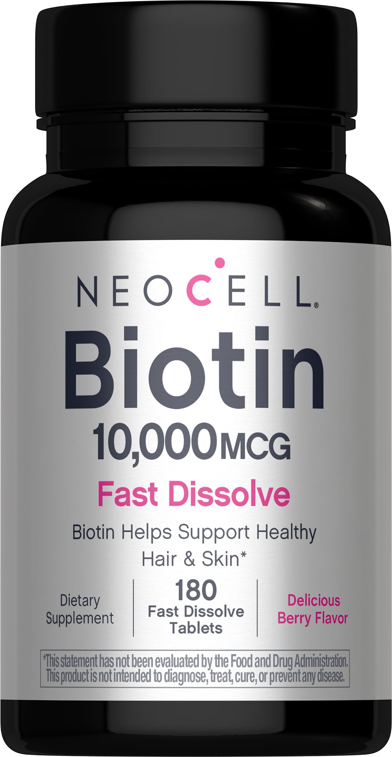 NeoCell Biotin 10000mcg Fast Dissolve Tablets, 180 Tablets