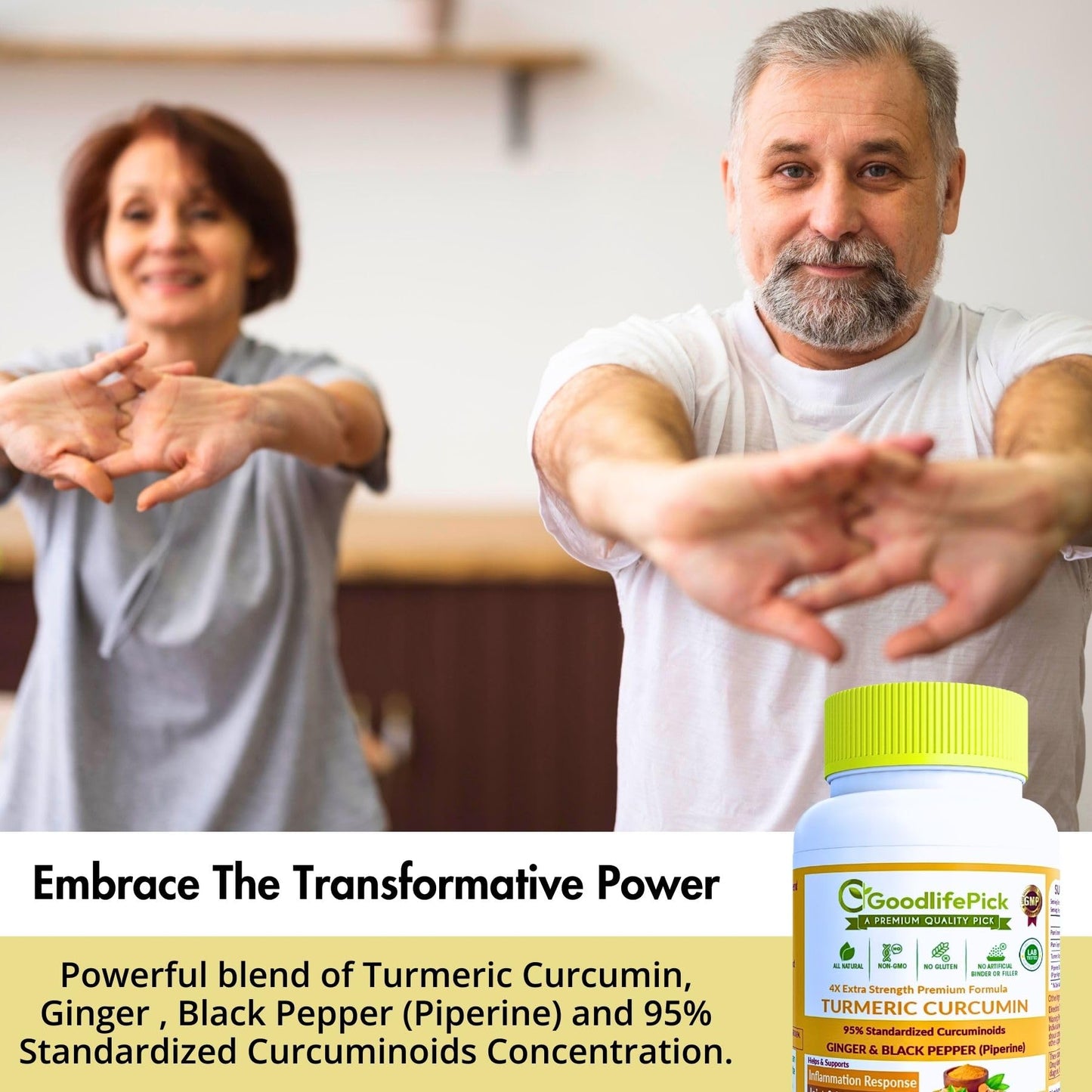 GoodlifePick Premium Turmeric Capsules with Ginger and Black Pepper Capsule 90