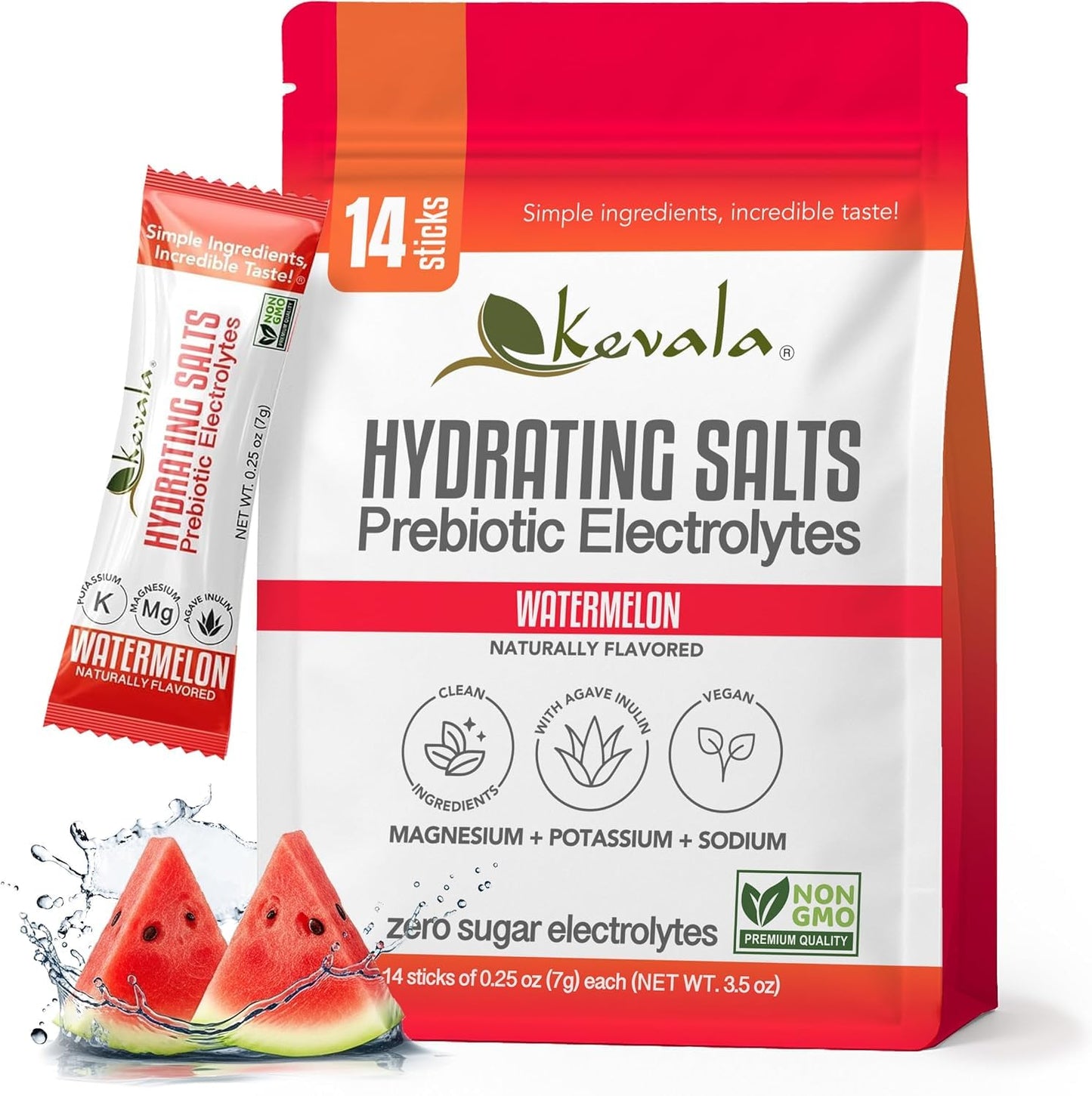 Kevala Electrolytes Powder Watermelon Sugar Free, 3.5 Ounce