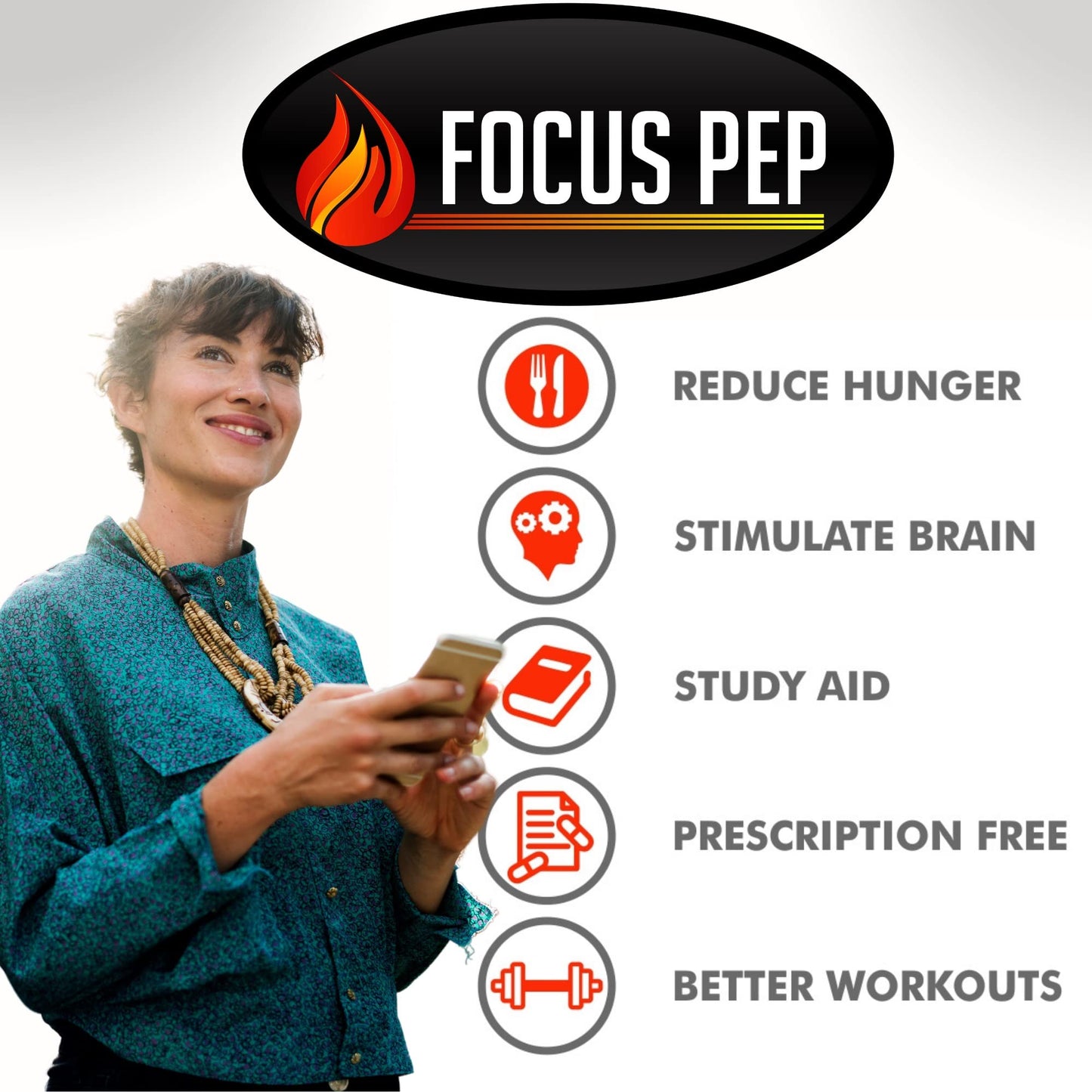 Focus Pep Over The Counter Stimulants Capsule, 120 Count