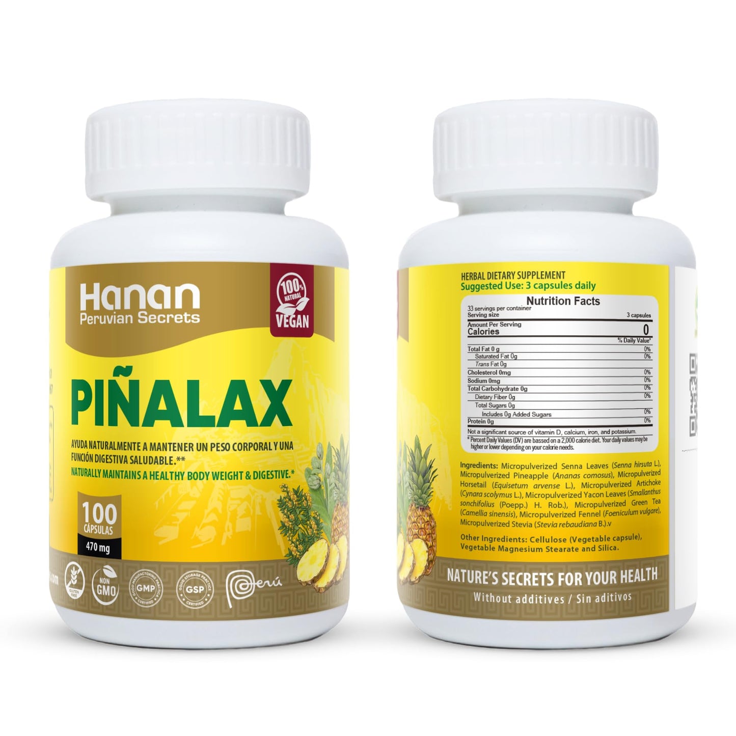 Hanan Piñalax Capsules, 600 Count