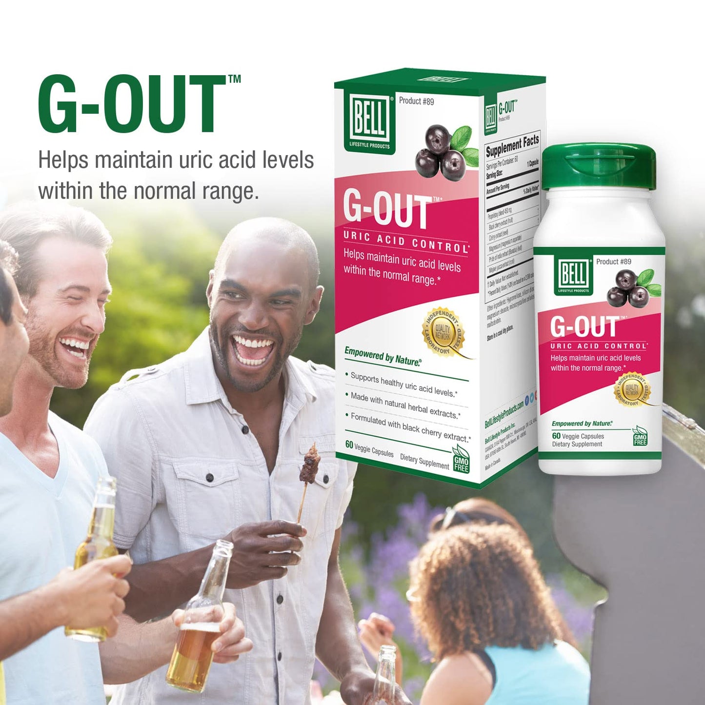 Bell G-Out Uric Acid Cleanse Capsules, 120 Count