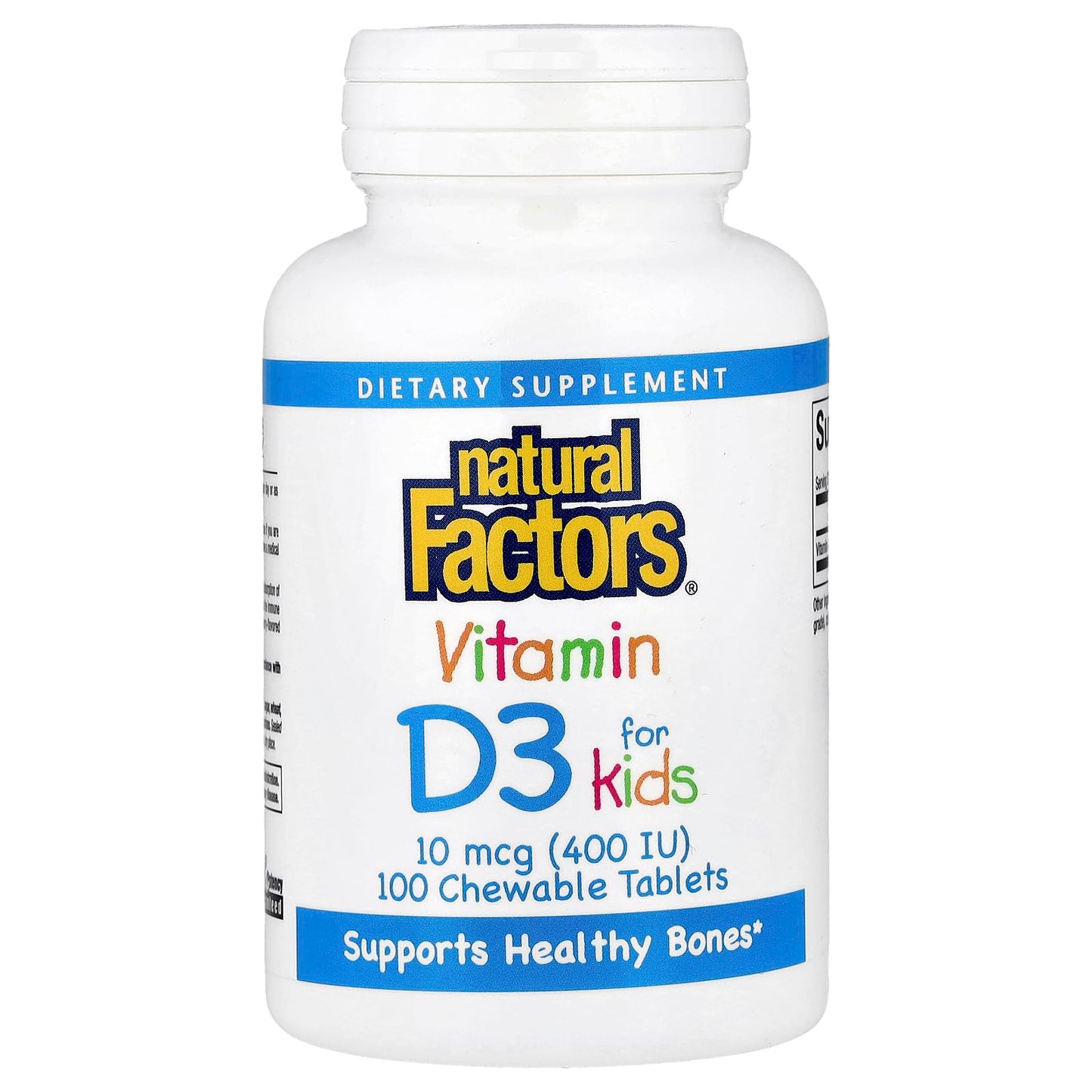 Natural Factors Vitamin D3 400 IU Tablet, 100 Count