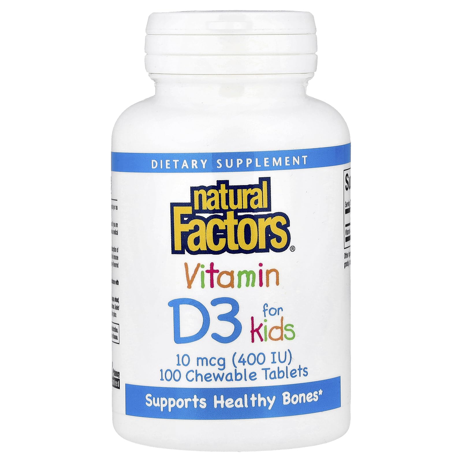 Natural Factors Vitamin D3 400 IU Tablet, 100 Count