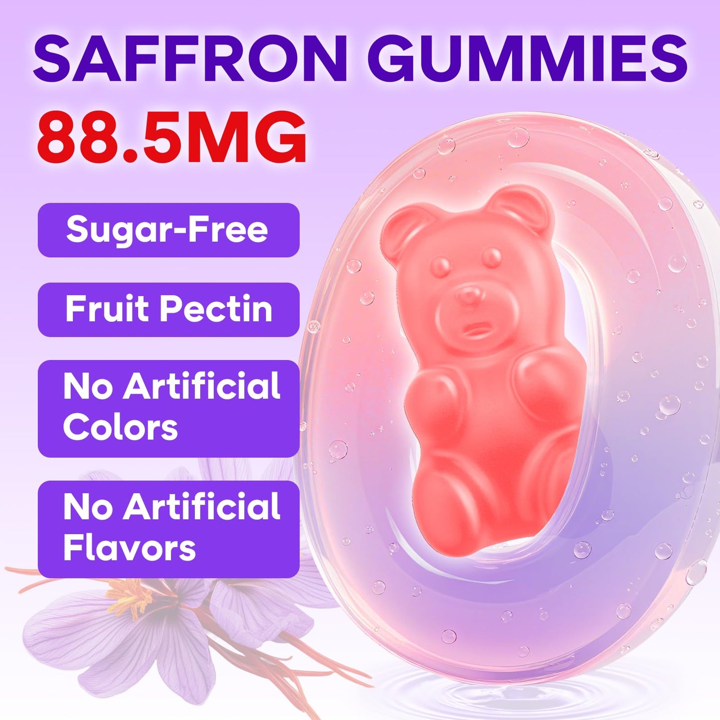 MEENCCD Saffron Gummies for Kids & Adults 120 Count