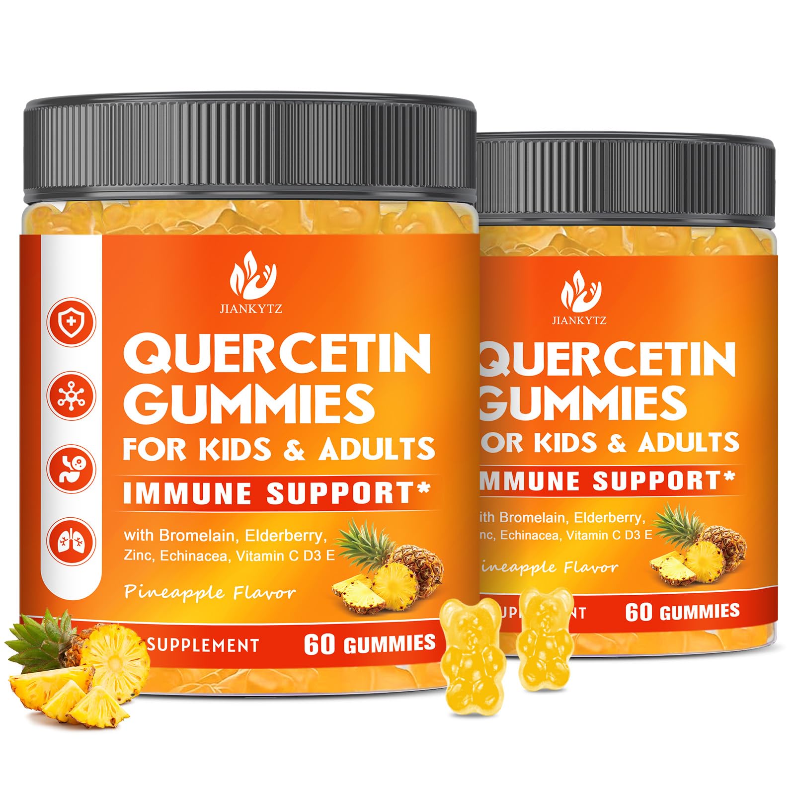 JIANKYTZ Quercetin with Bromelain Gummies 120 Count