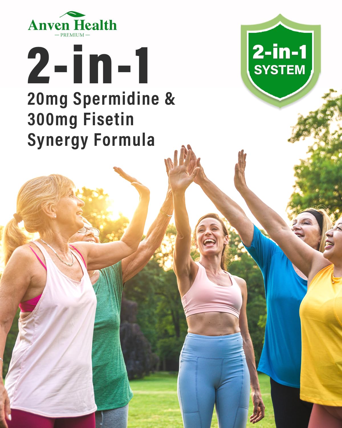 Anven Health Spermidine & Fisetin Supplement Capsules, 60 Capsules