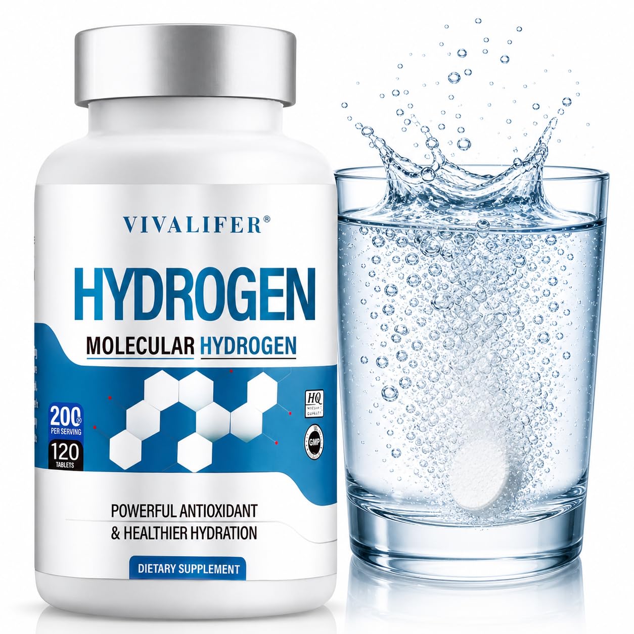 FLUUX H2 Molecular Hydrogen Tablets, 120 Count